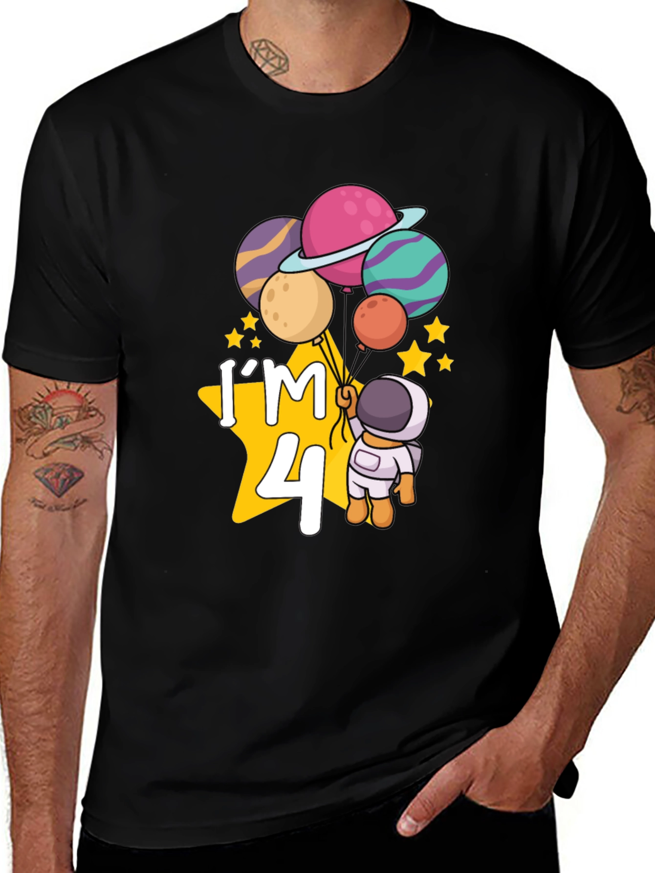 Variant 14 of I'm 4! Birthday Space T-Shirt