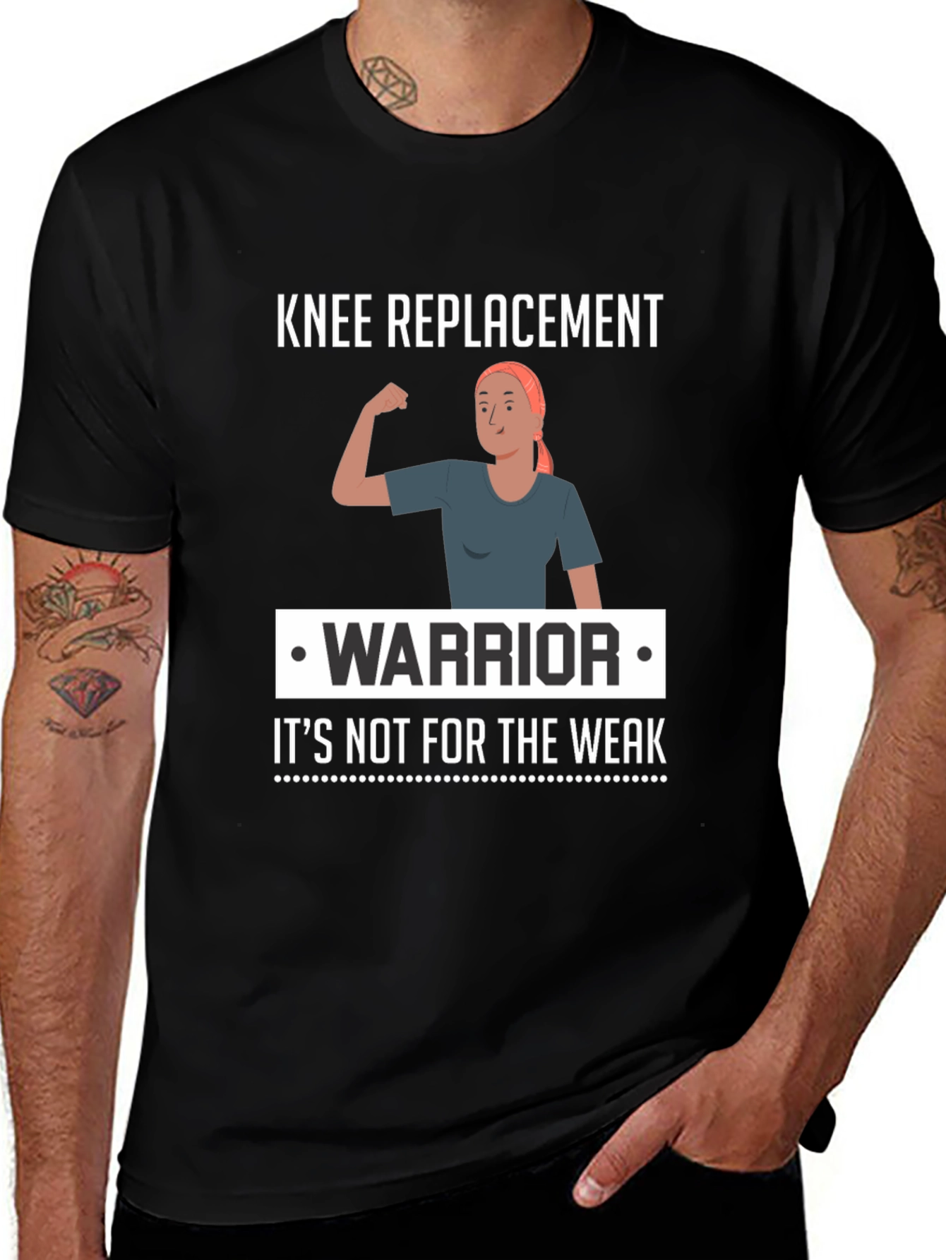 Variant 11 of Knee Replacement Warrior T-Shirt - It's Not for The Weak