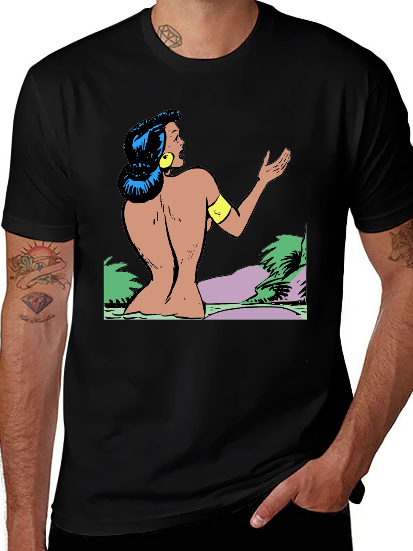 Variant 8 of Retro Comic Art T-Shirt - Vintage Style Black Tee