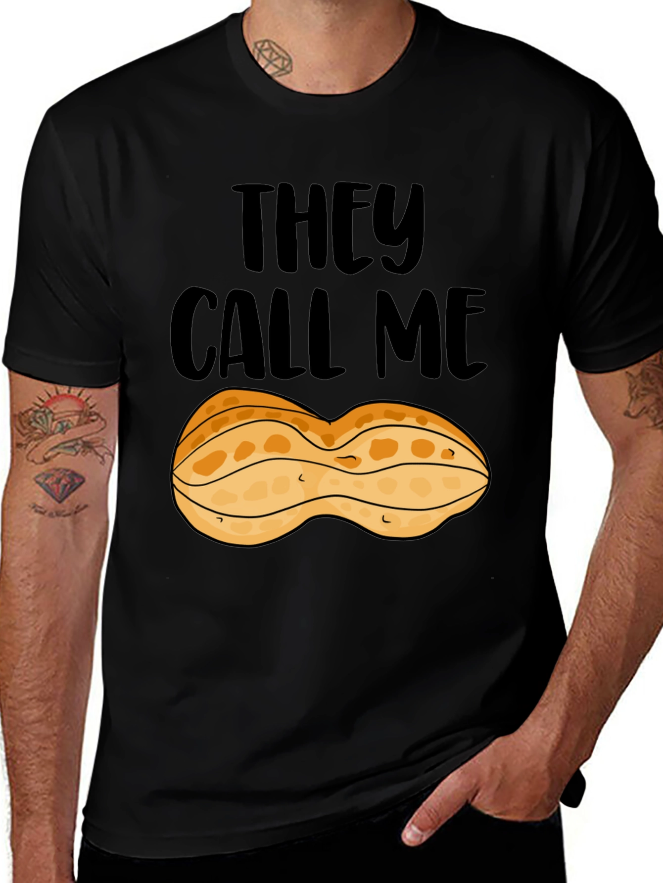 Variant 19 of Peanut They Call Me Graphic Tee - Black