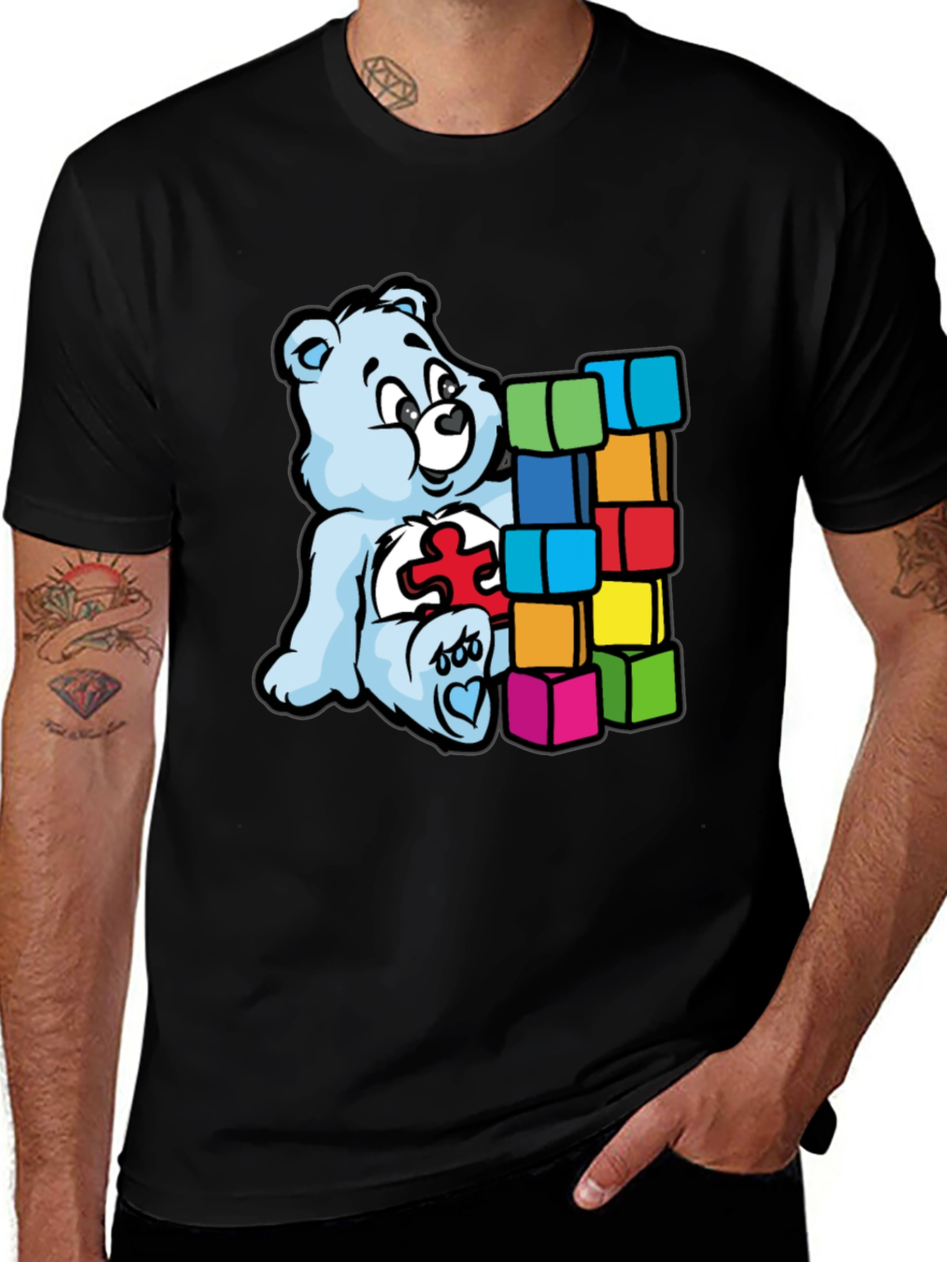 Variant 12 of Autism Awareness Bear Graphic Tee - Soft Cotton Comfort