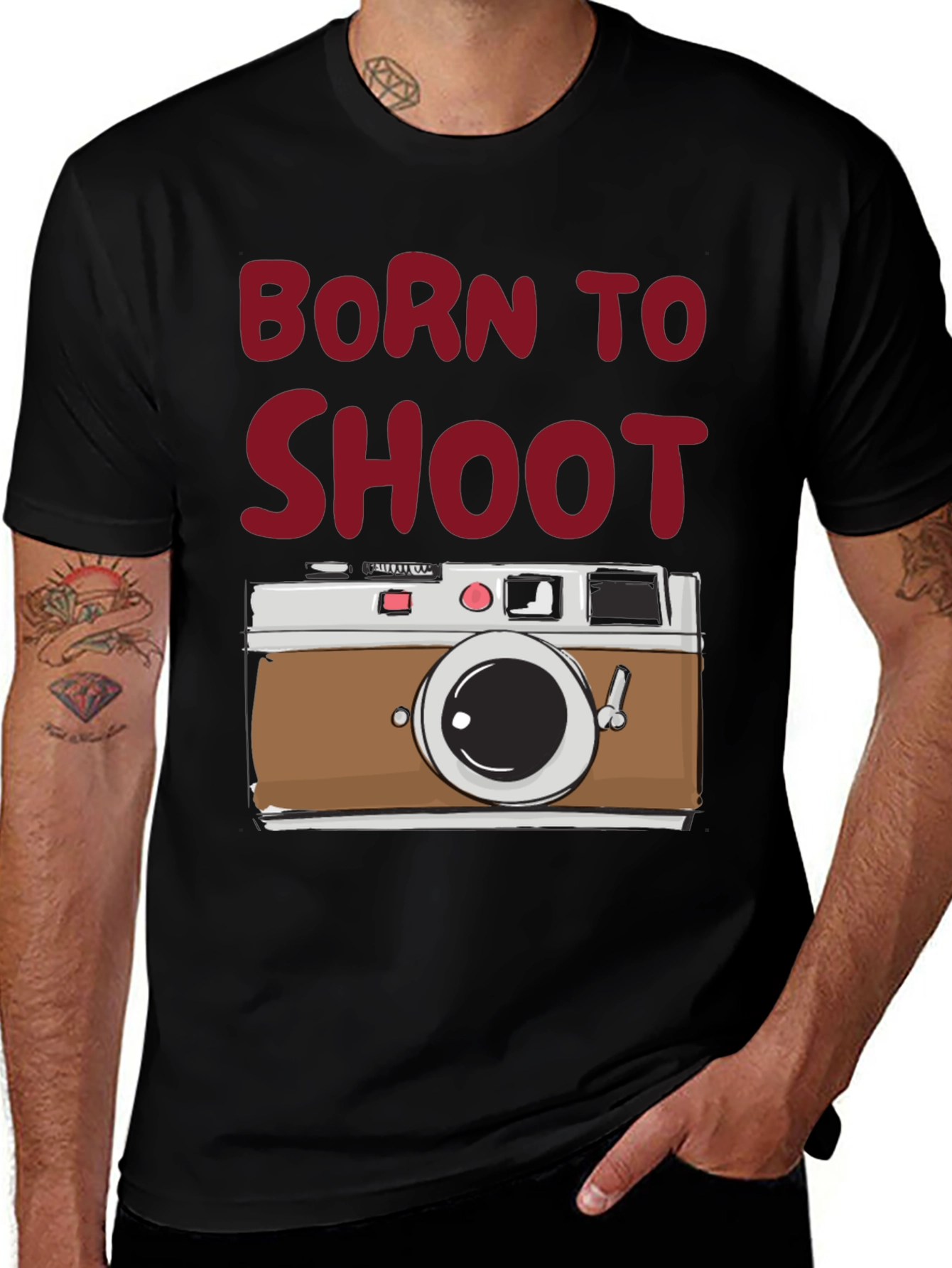 Variant 28 of Born to Shoot Camera Graphic T-Shirt