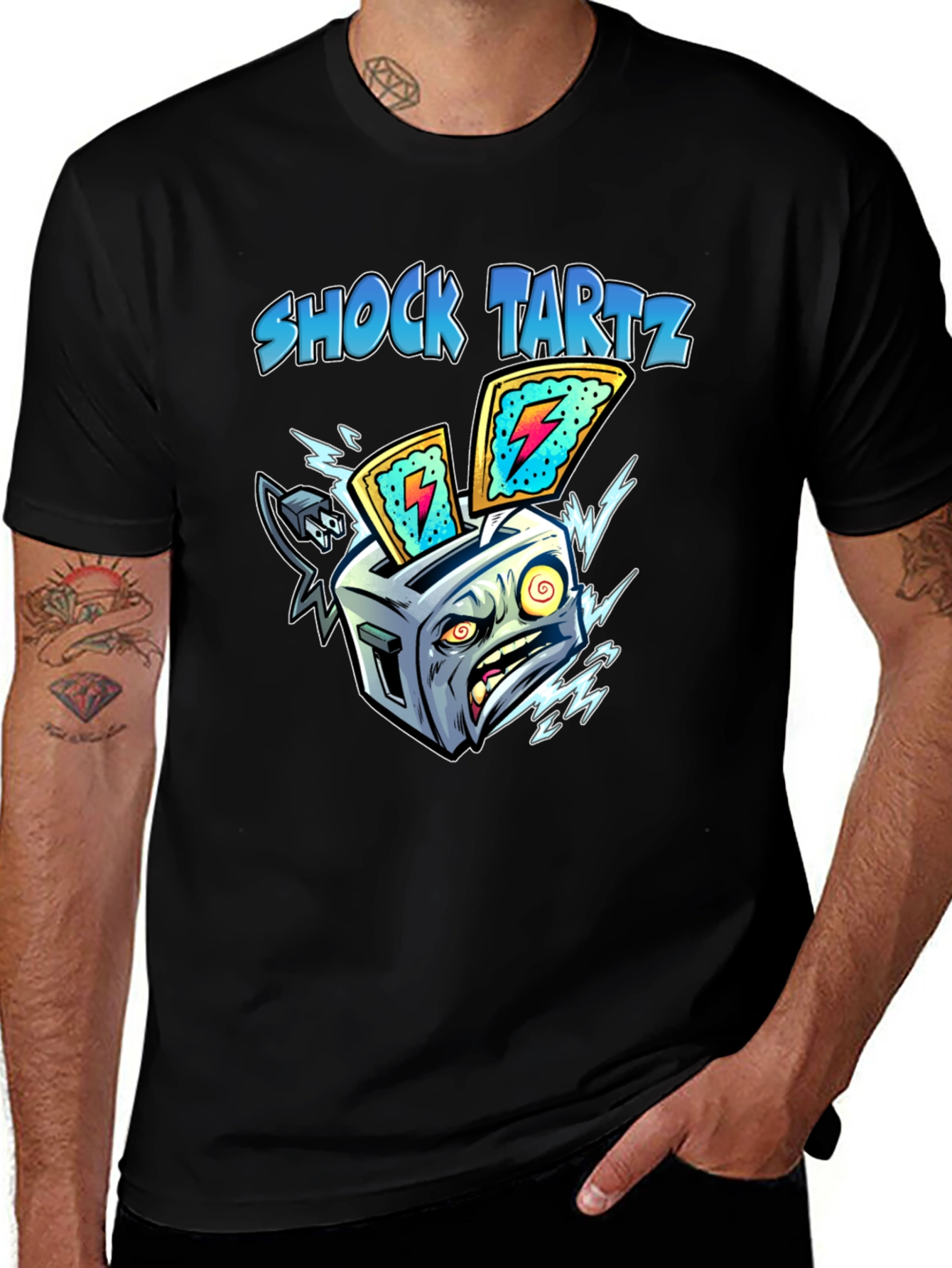 Variant 15 of Shock Tartz Graphic T-Shirt - Electrifying Toaster Design