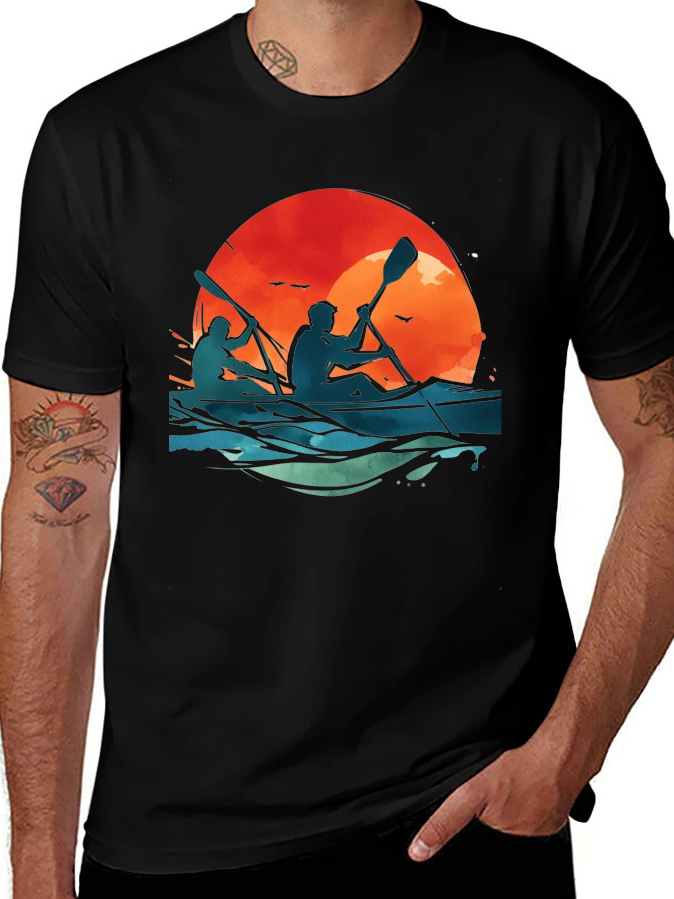 Variant 5 of Kayaking Sunset Graphic Tee