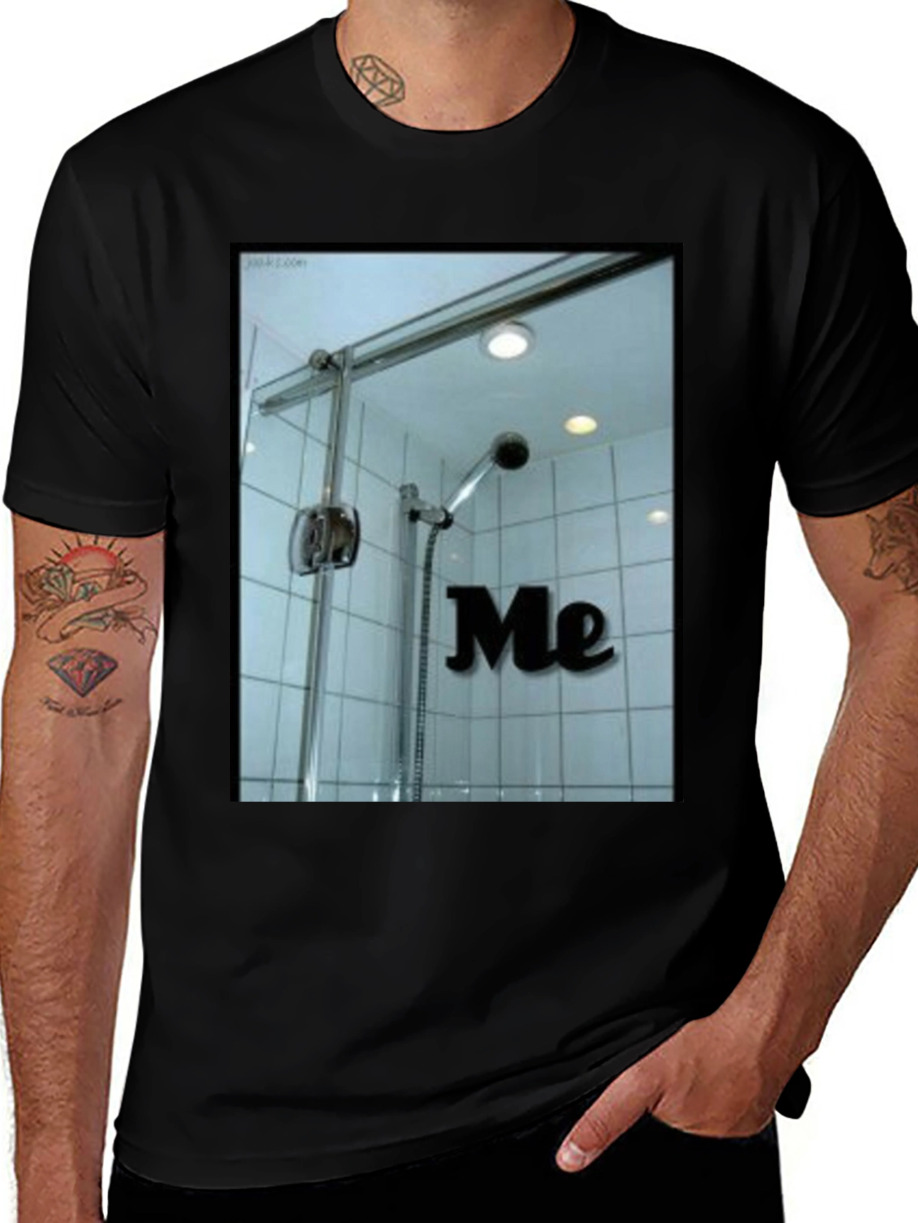 Variant 2 of Shower Me T-Shirt - Quirky Bathroom Humor Tee