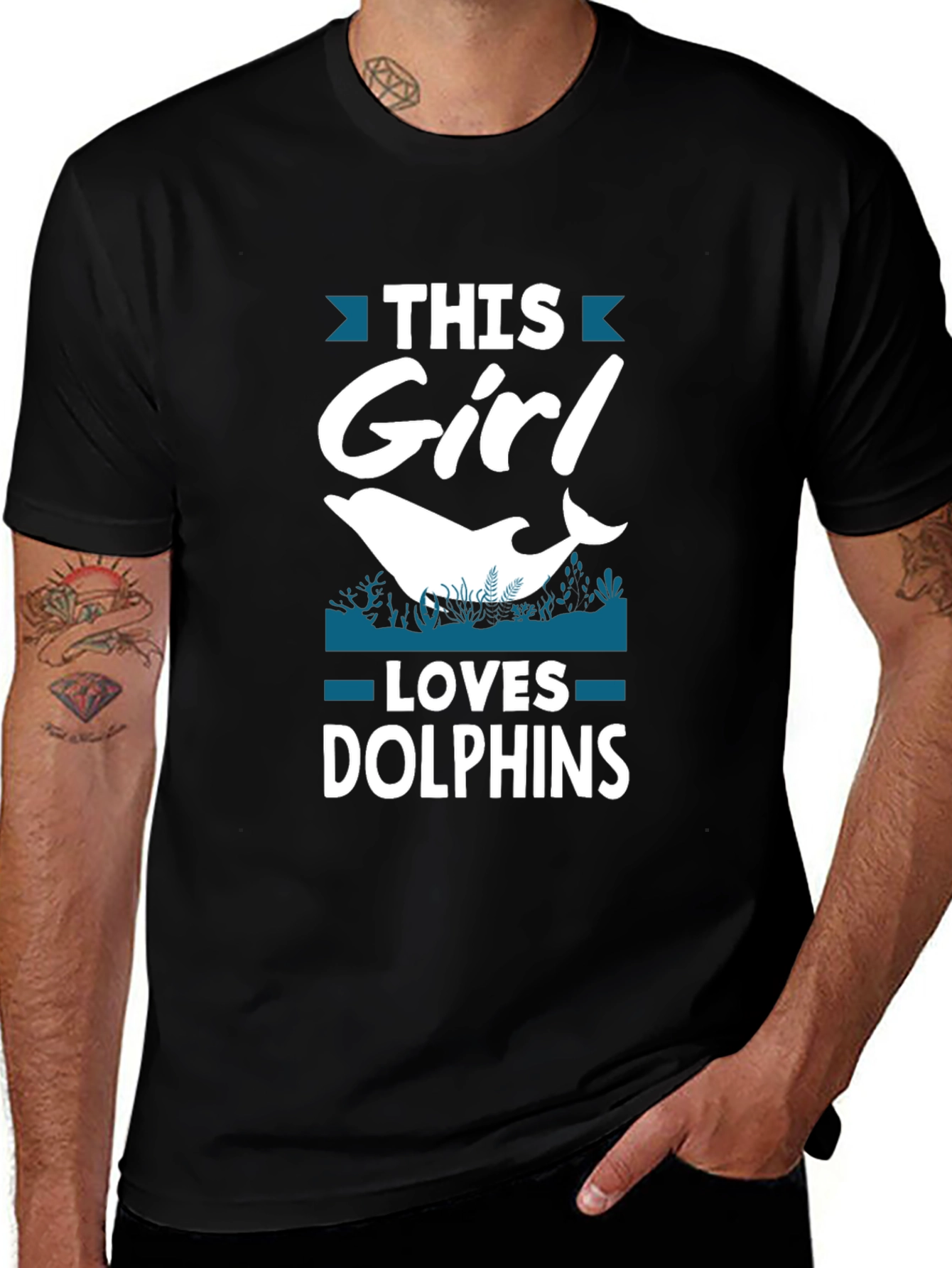 Variant 21 of This Girl Loves Dolphins T-Shirt - Marine Life Tee