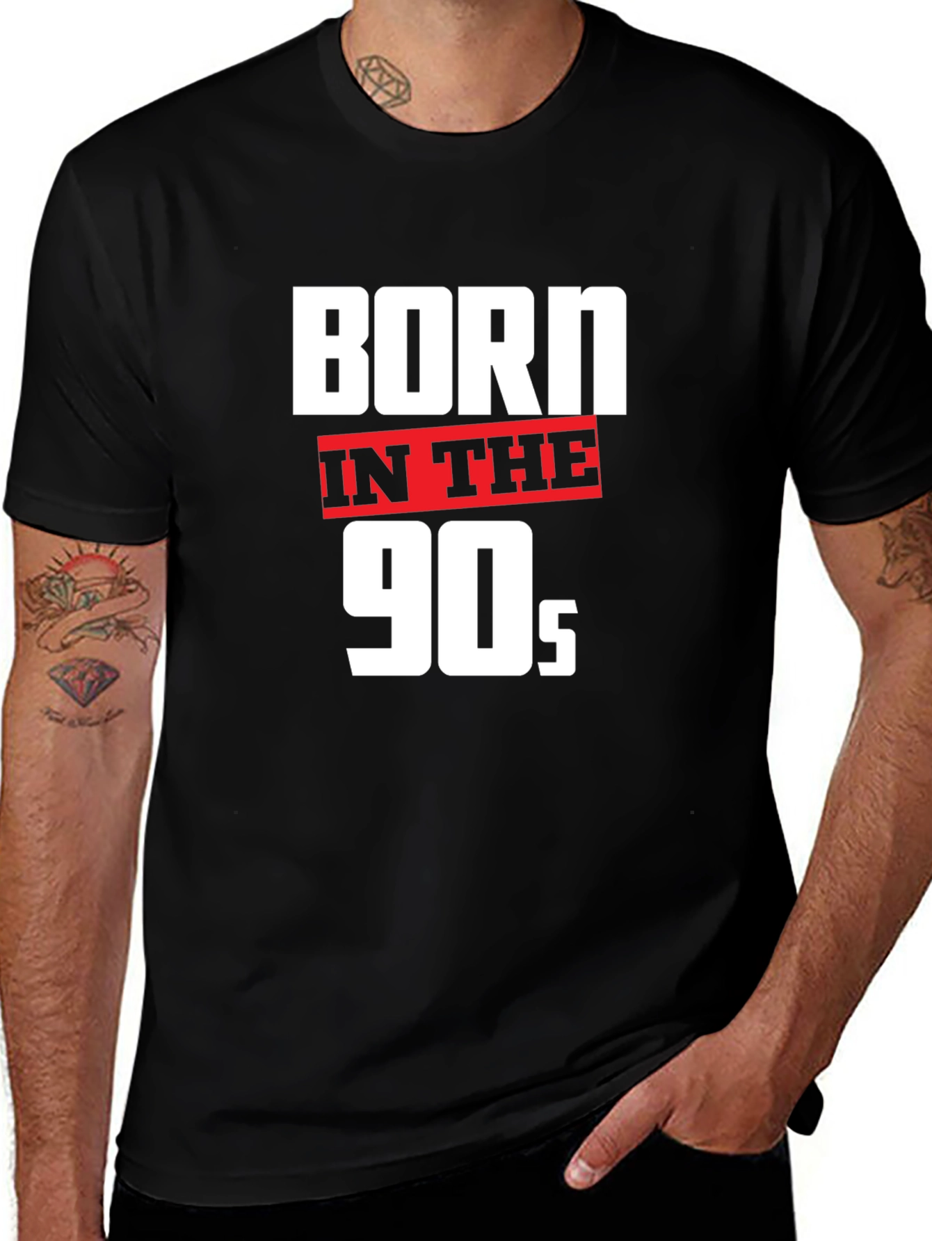Variant 23 of Born in the 90s Black Graphic Tee