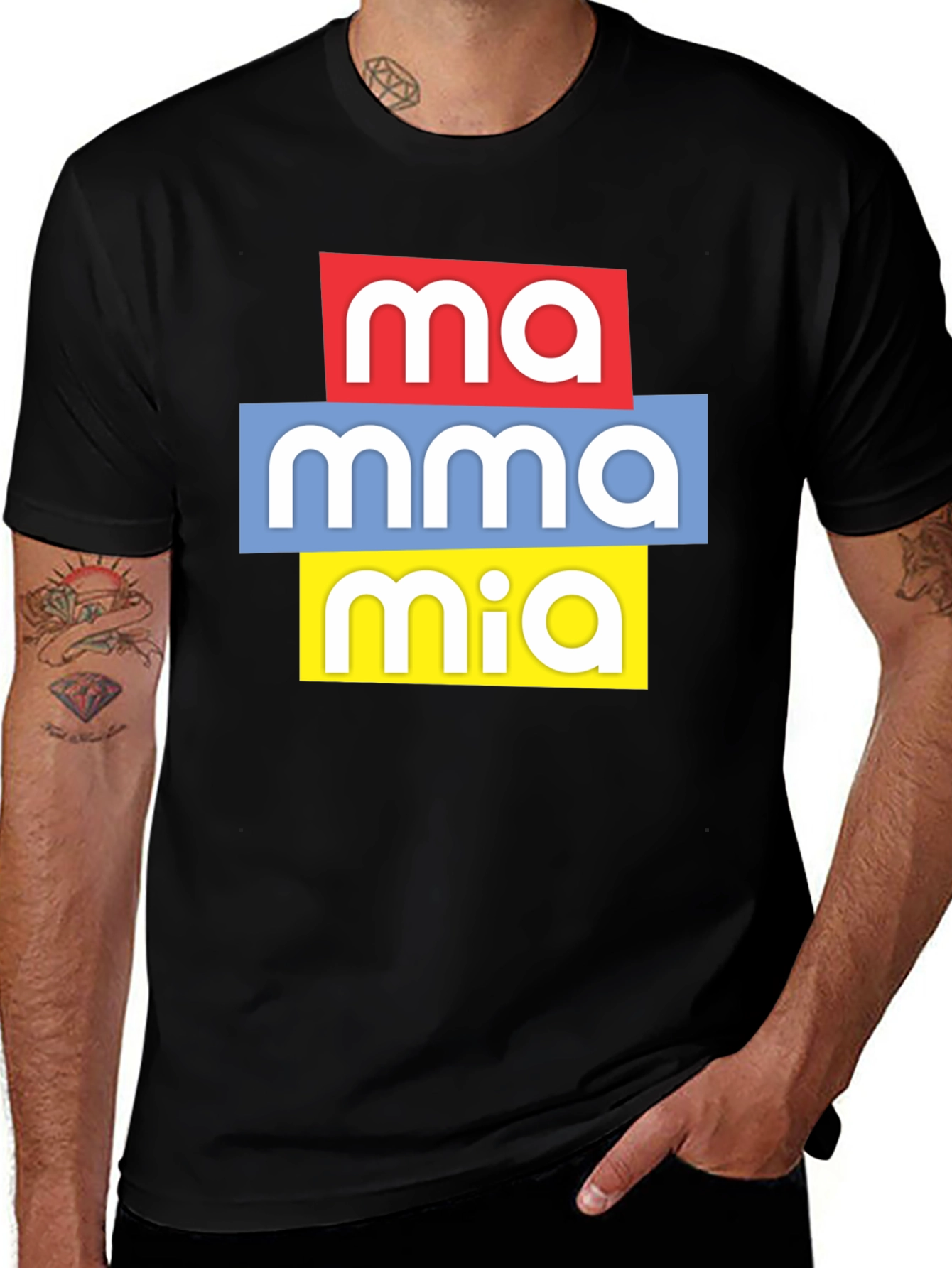 Black Mamma Mia Graphic Tee - Black Casual T-Shirt main image