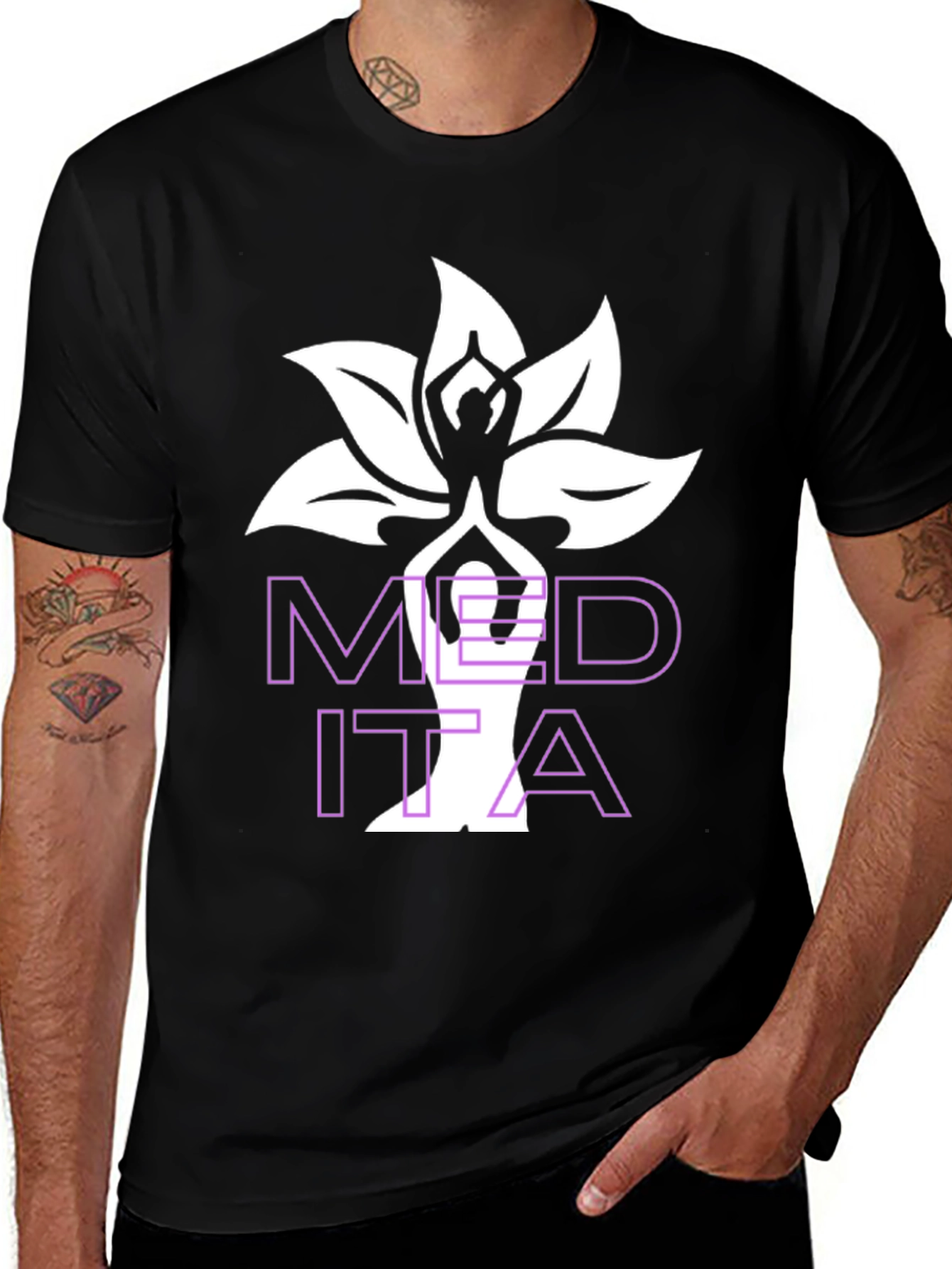 Variant 17 of Meditate Lotus Flower T-Shirt