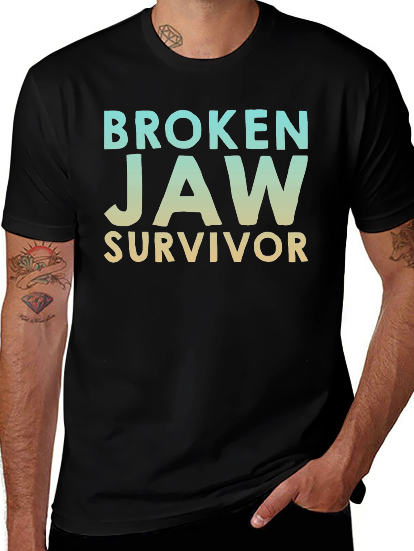 Variant 20 of Broken Jaw Survivor T-Shirt - Black Graphic Tee