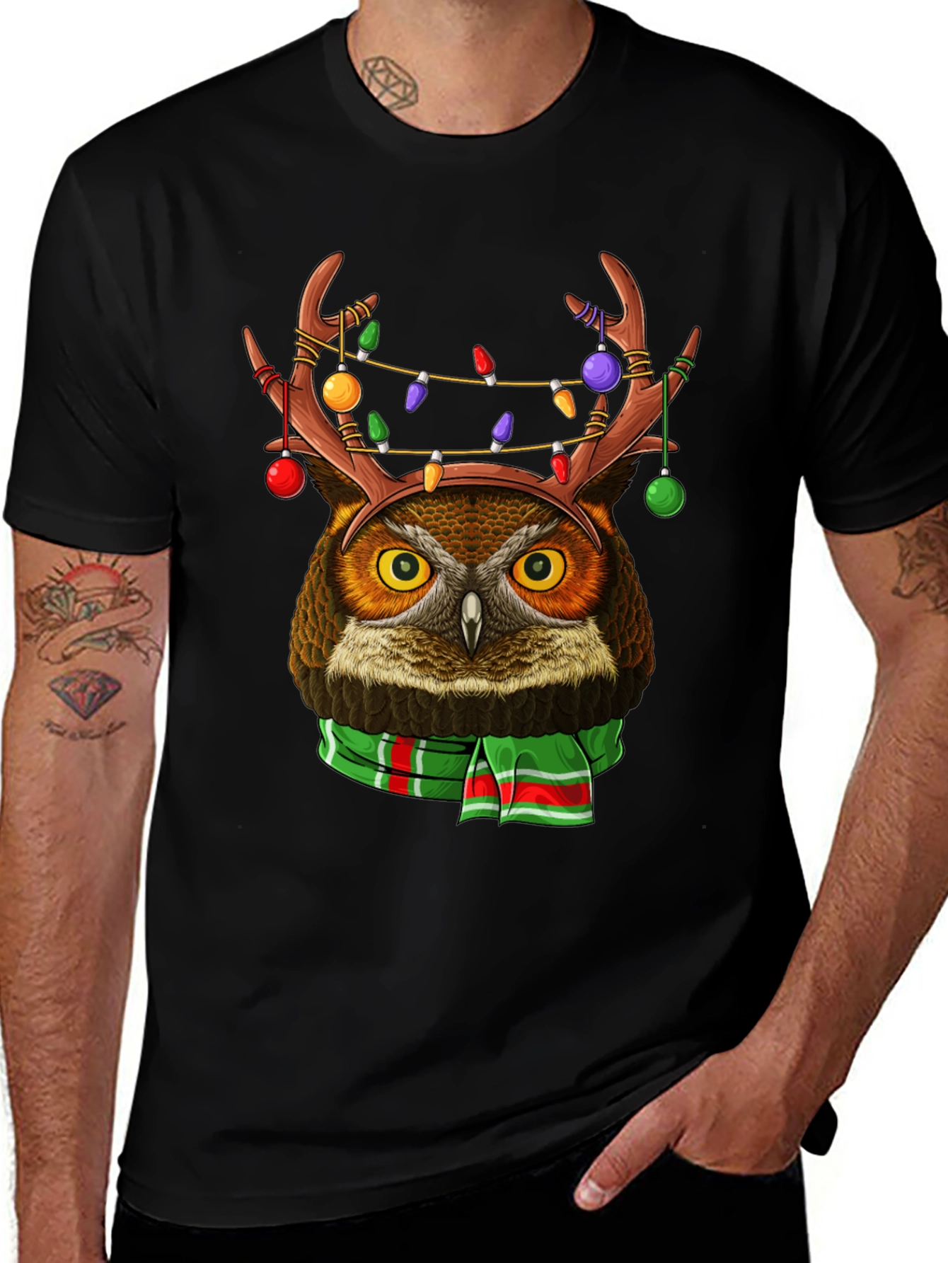 Variant 3 of Festive Owl Christmas T-Shirt