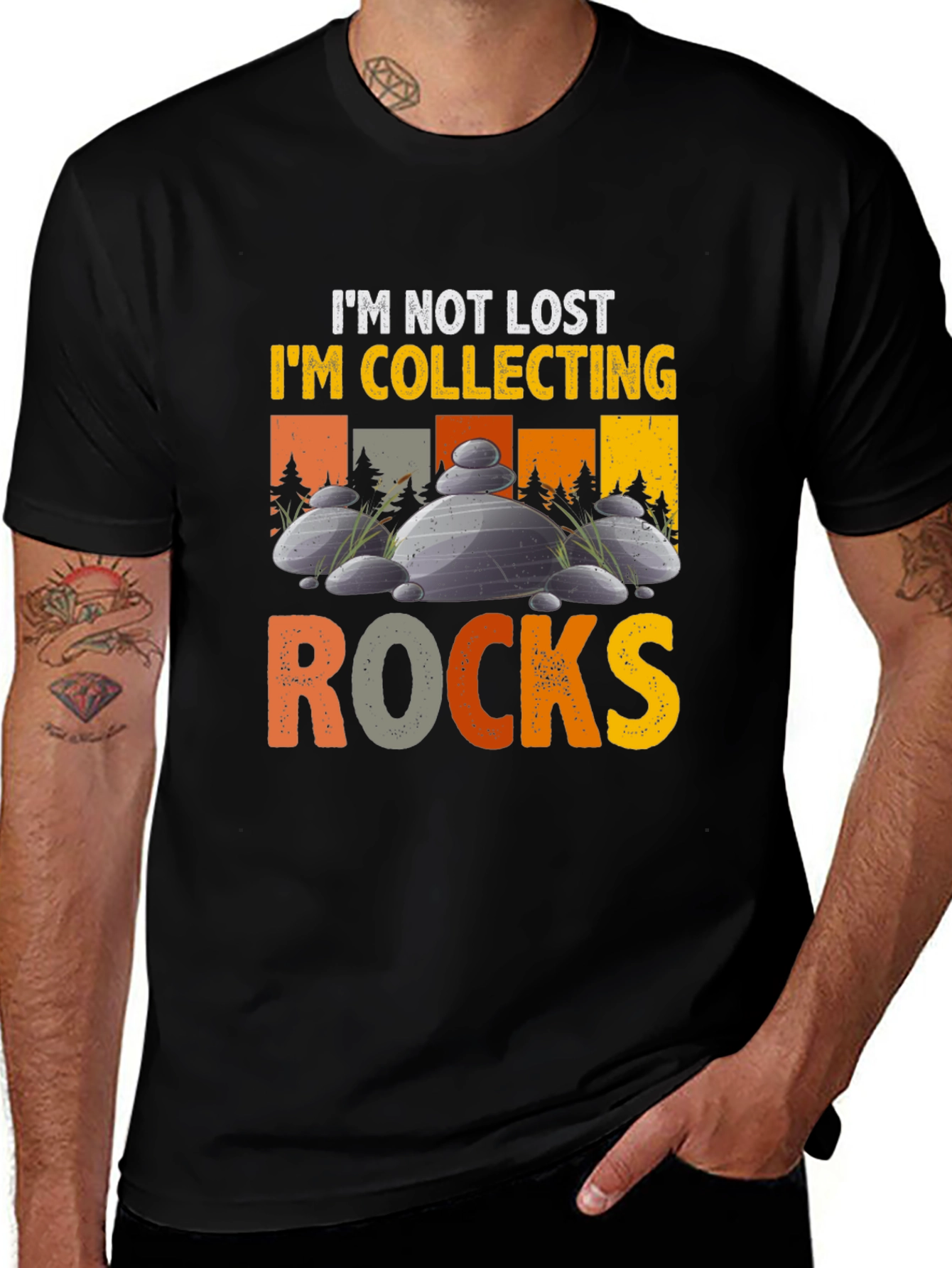 Variant 23 of I'm Not Lost I'm Collecting Rocks Graphic Tee