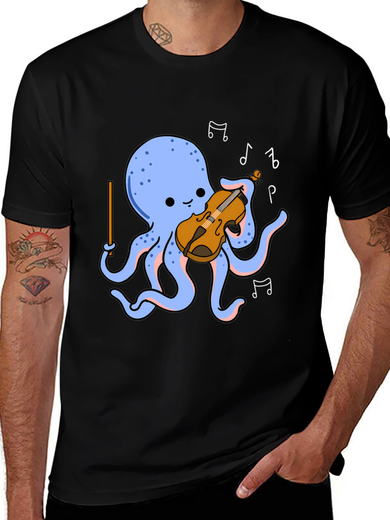 Variant 19 of Octopus Violinist Graphic Tee - Musical Ocean Fun