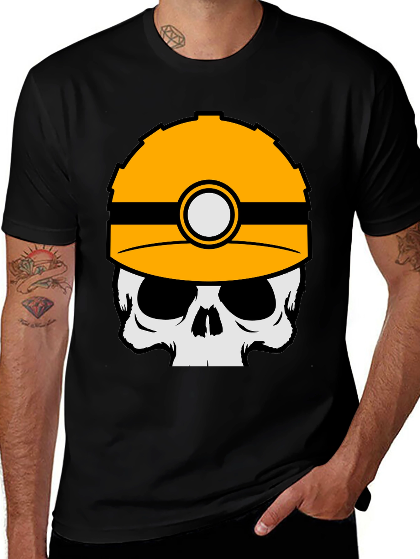 Variant 19 of Miner Skull Tee - Safety First