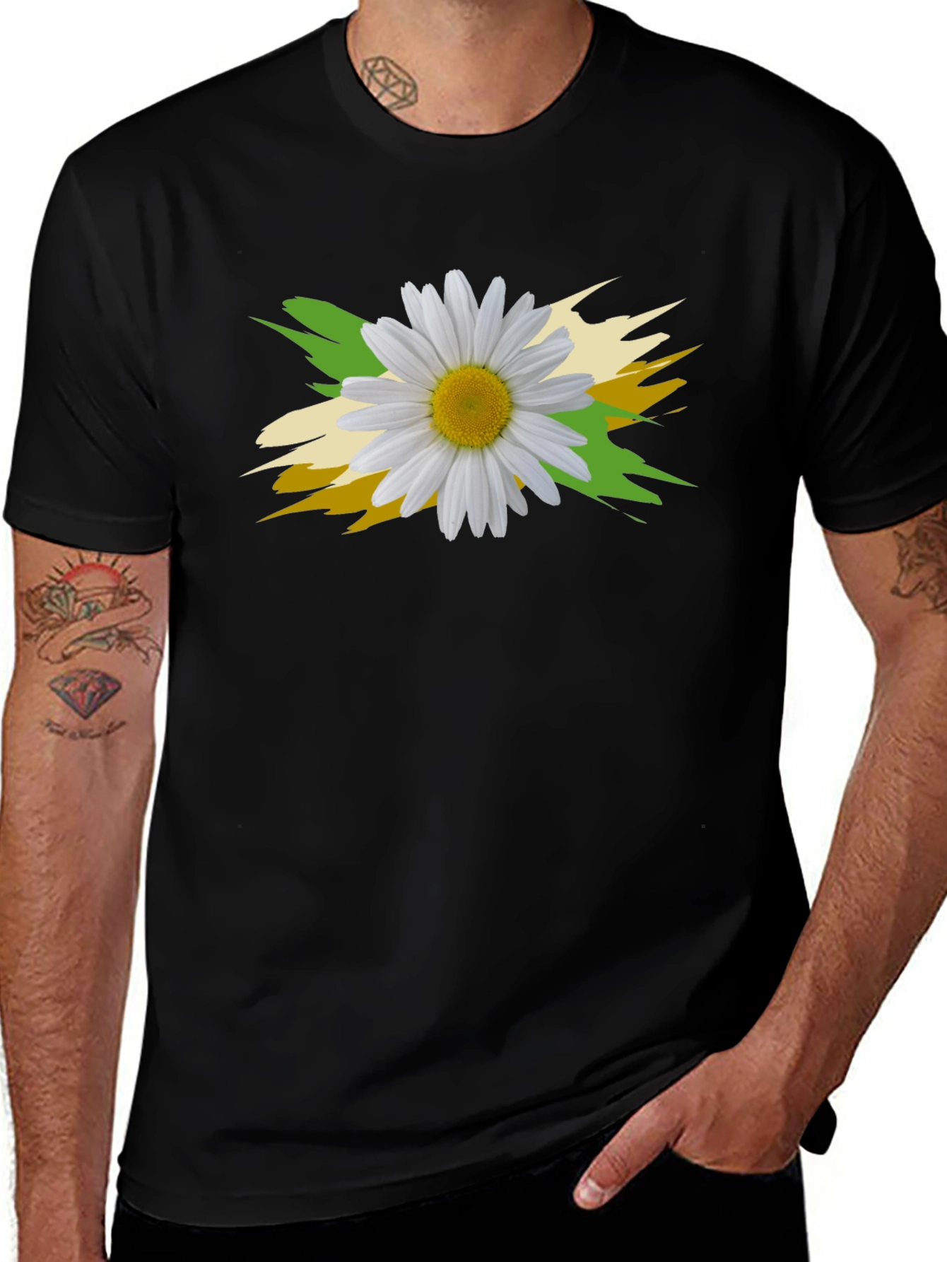 Variant 10 of Daisy Graphic T-Shirt - Floral Design Tee