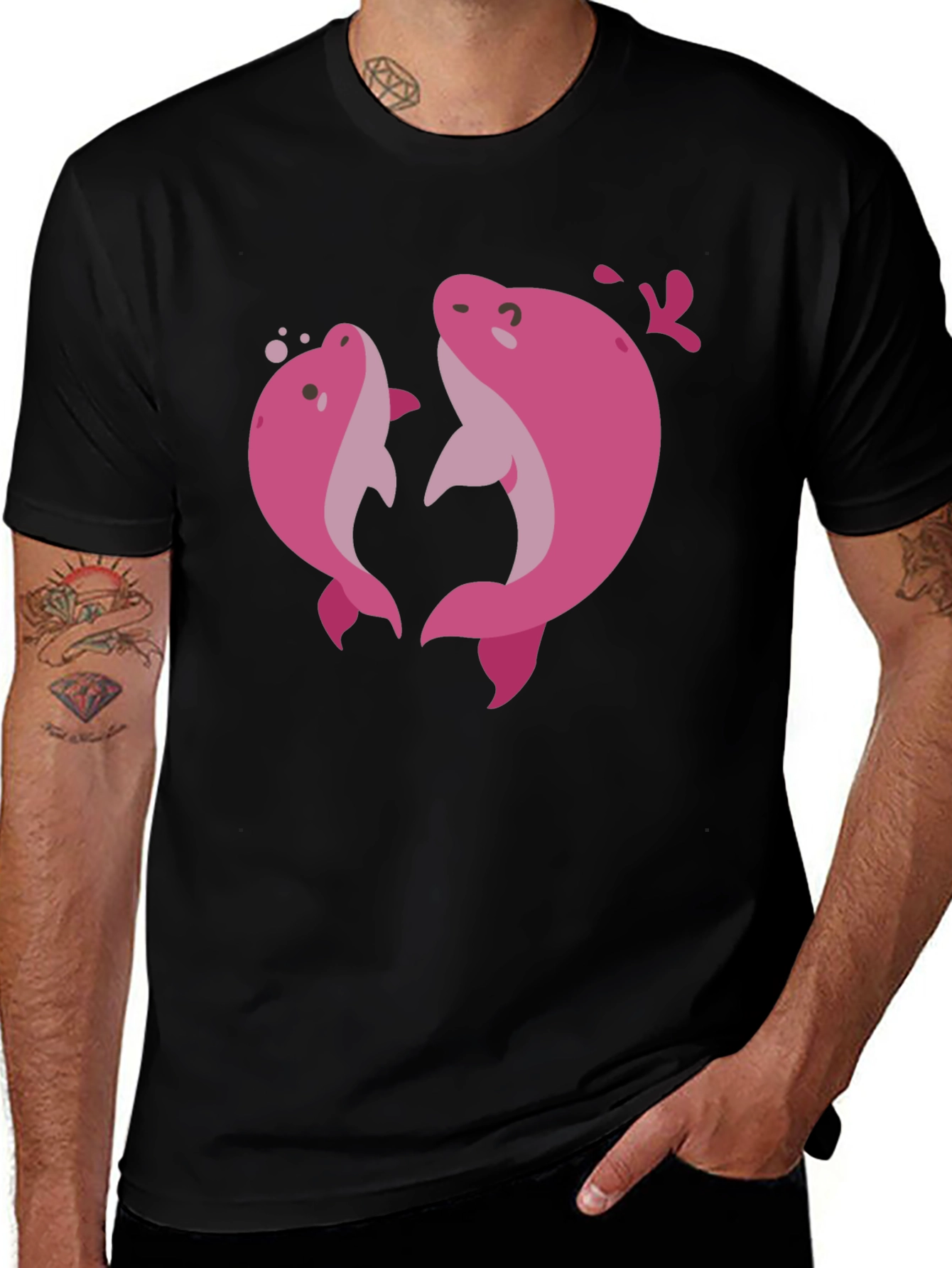 Variant 28 of Pink Dolphin Graphic Black T-Shirt