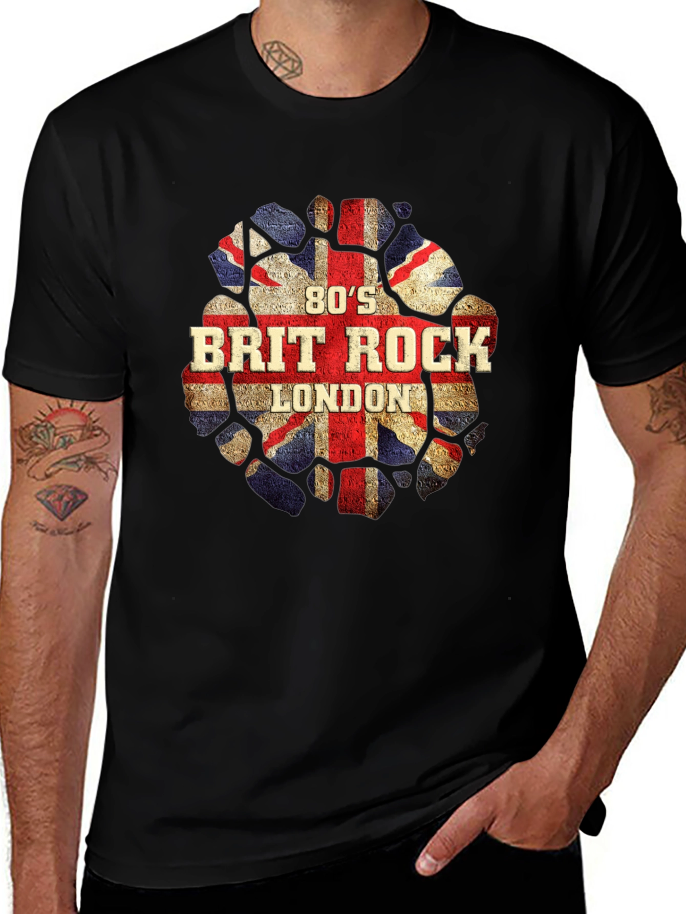 80's Brit Rock London T-Shirt - UK Flag Design
