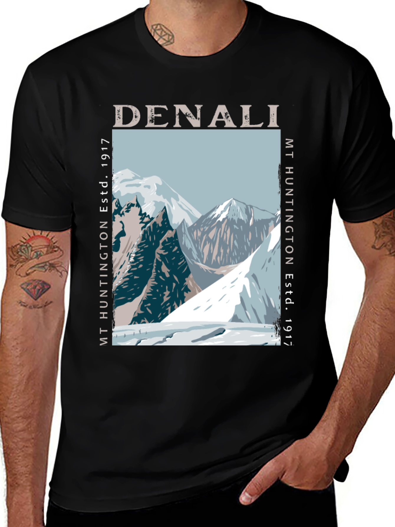 Variant 27 of Denali & Mt. Huntington Est. 1917 Graphic Tee