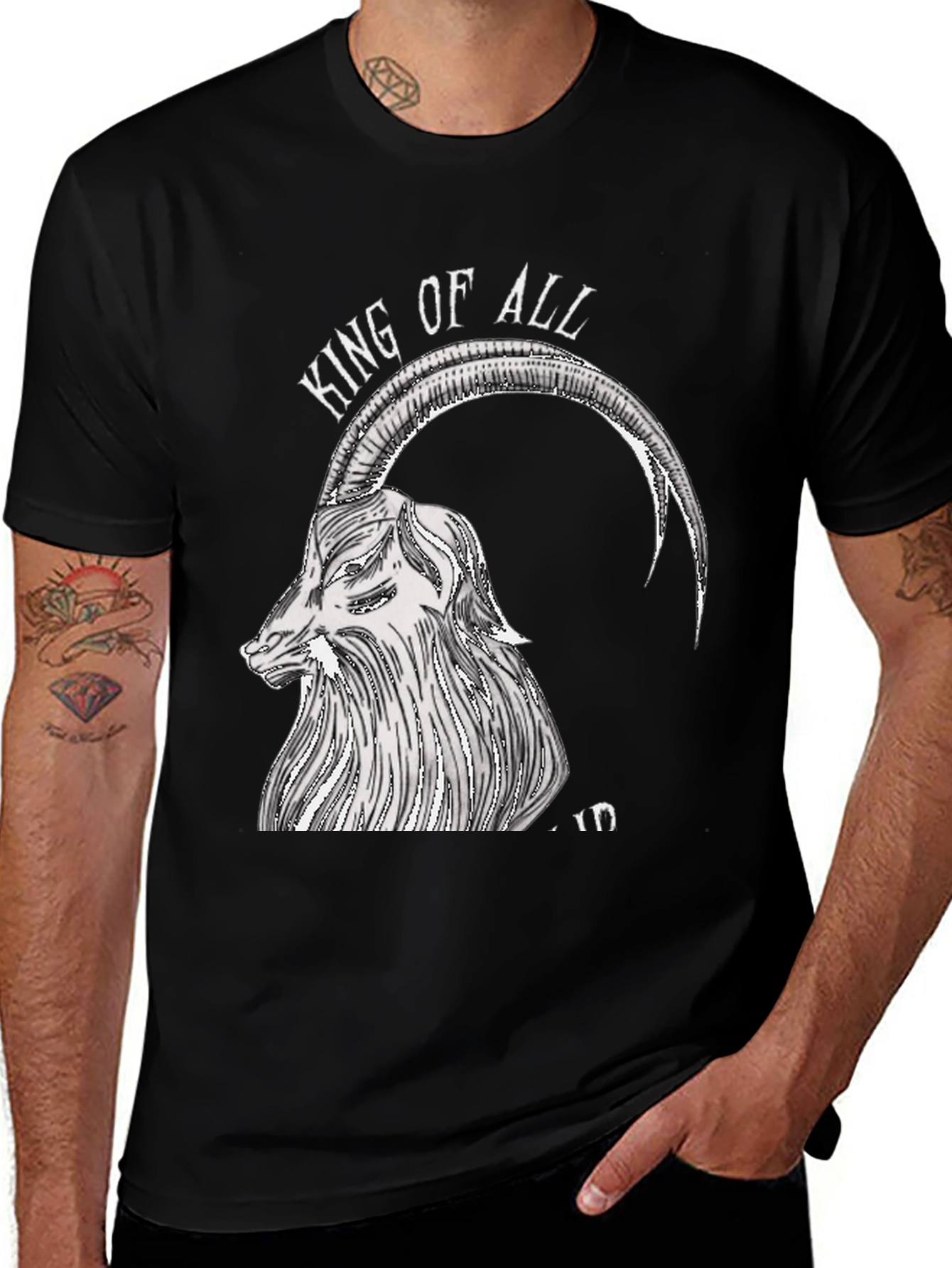 Variant 26 of King of All Goat T-Shirt - Black Graphic Tee