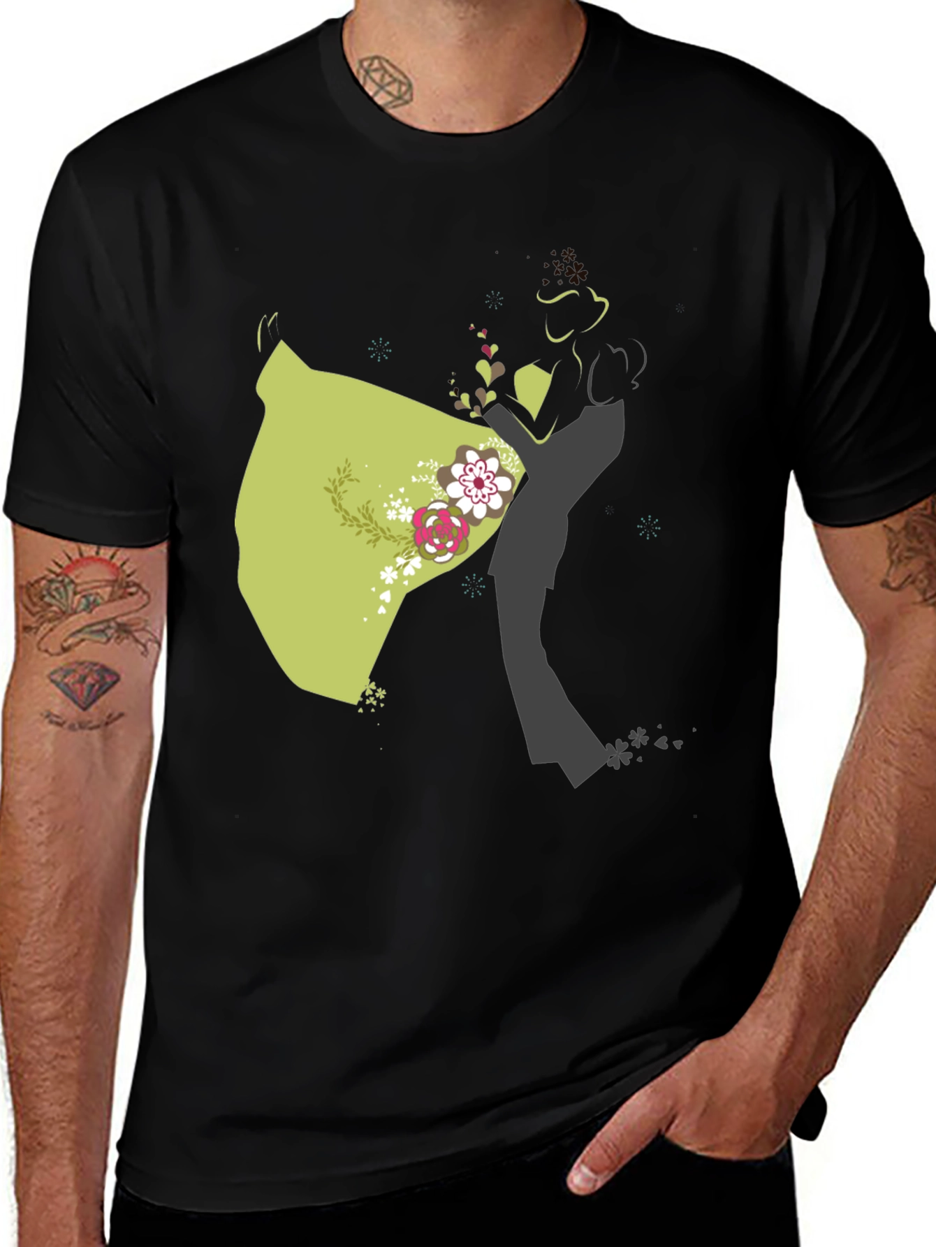 Variant 22 of Romantic Dancing Couple Graphic Tee