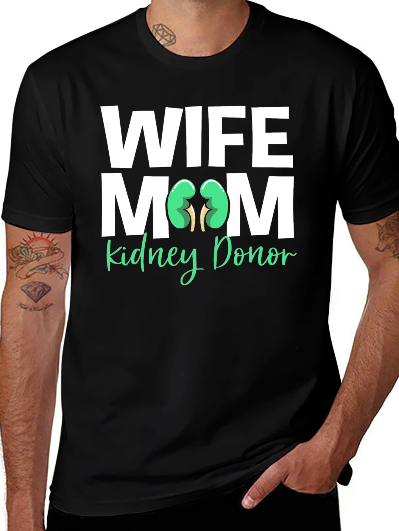 Variant 6 of Wife Mom Kidney Donor T-Shirt Organ Donation