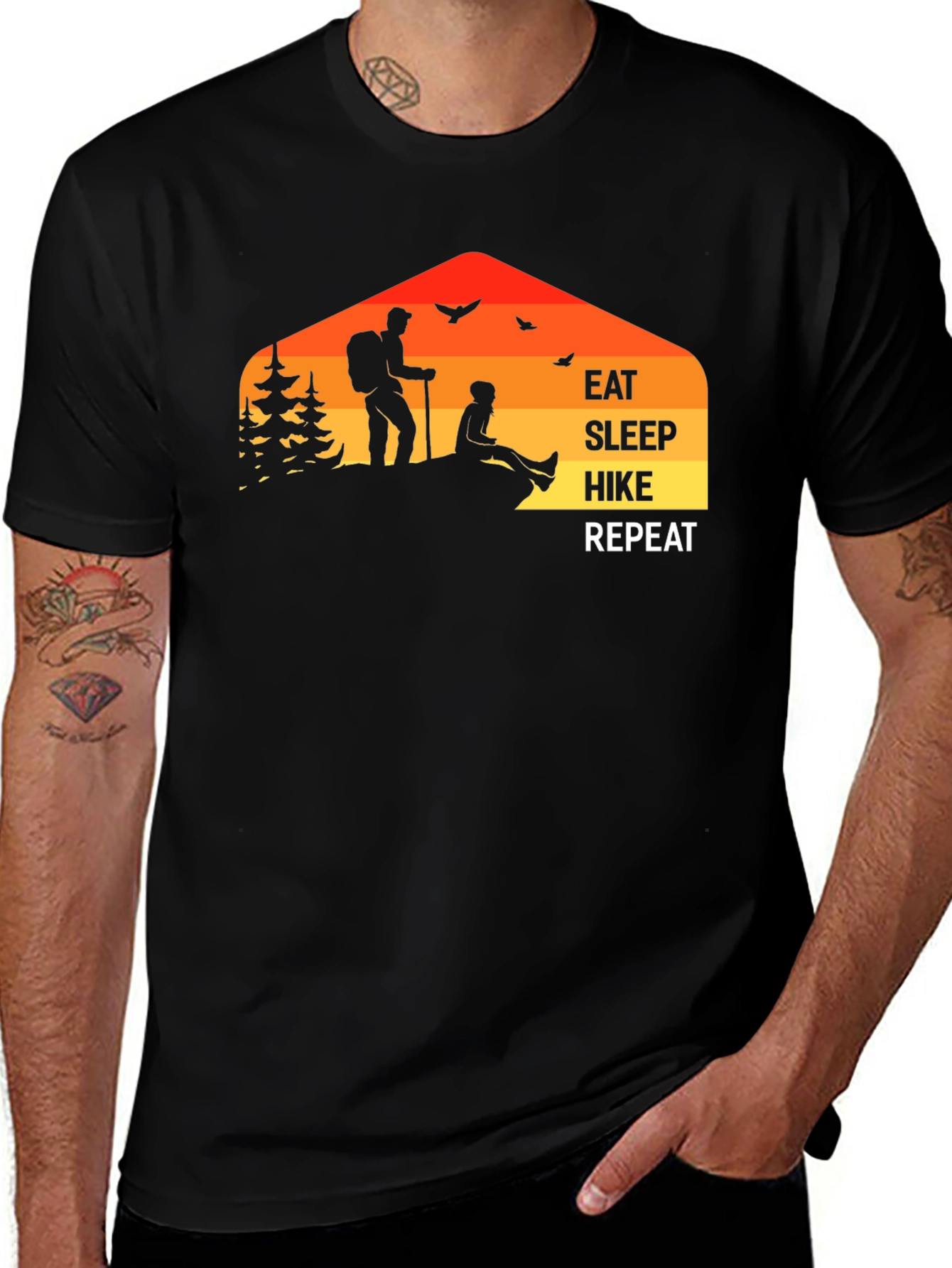 Variant 16 of Eat Sleep Hike Repeat Graphic T-Shirt