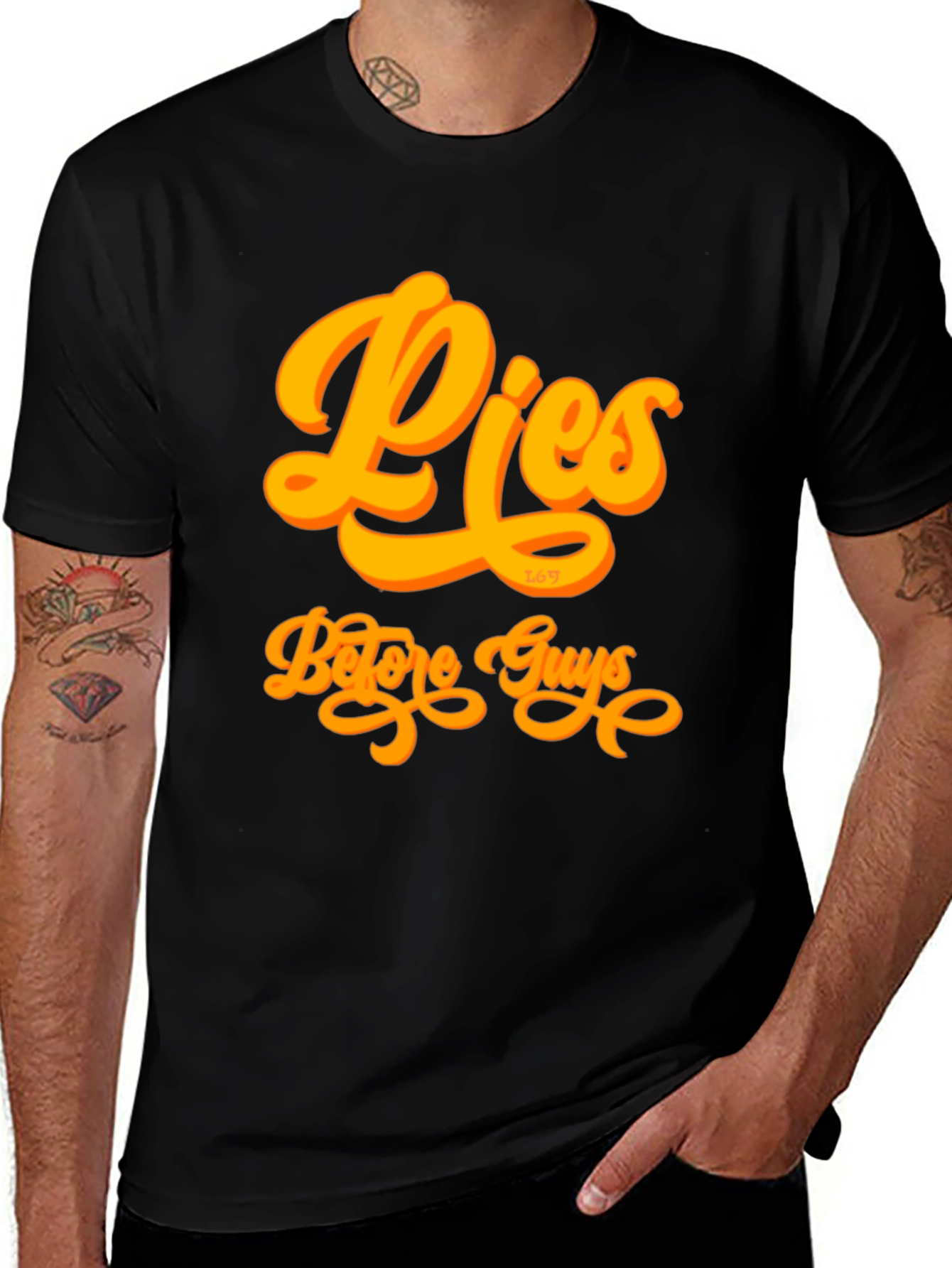 Variant 23 of Pies Before Guys Graphic Tee - Black