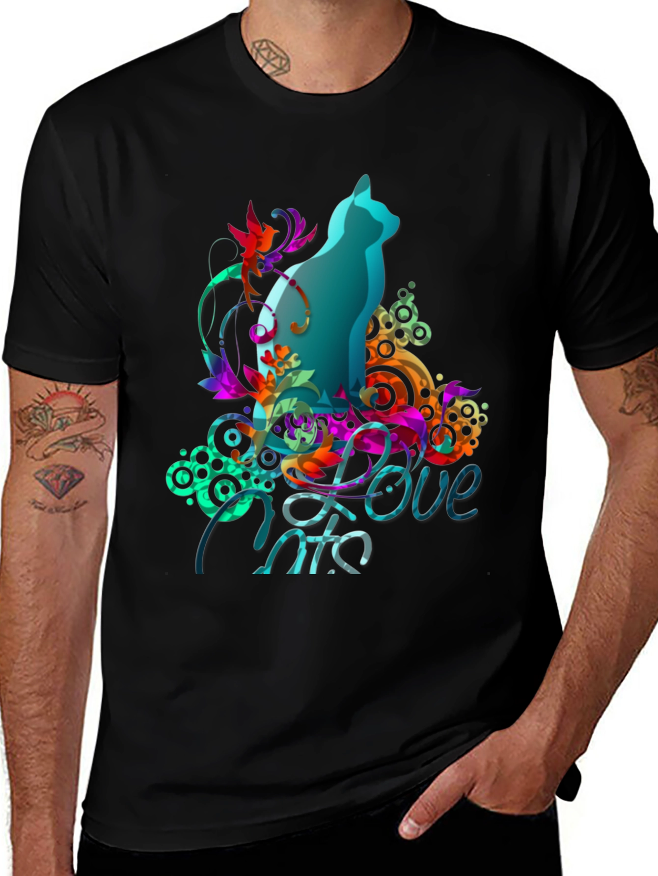 Variant 10 of Cat Love Into Graphic T-Shirt