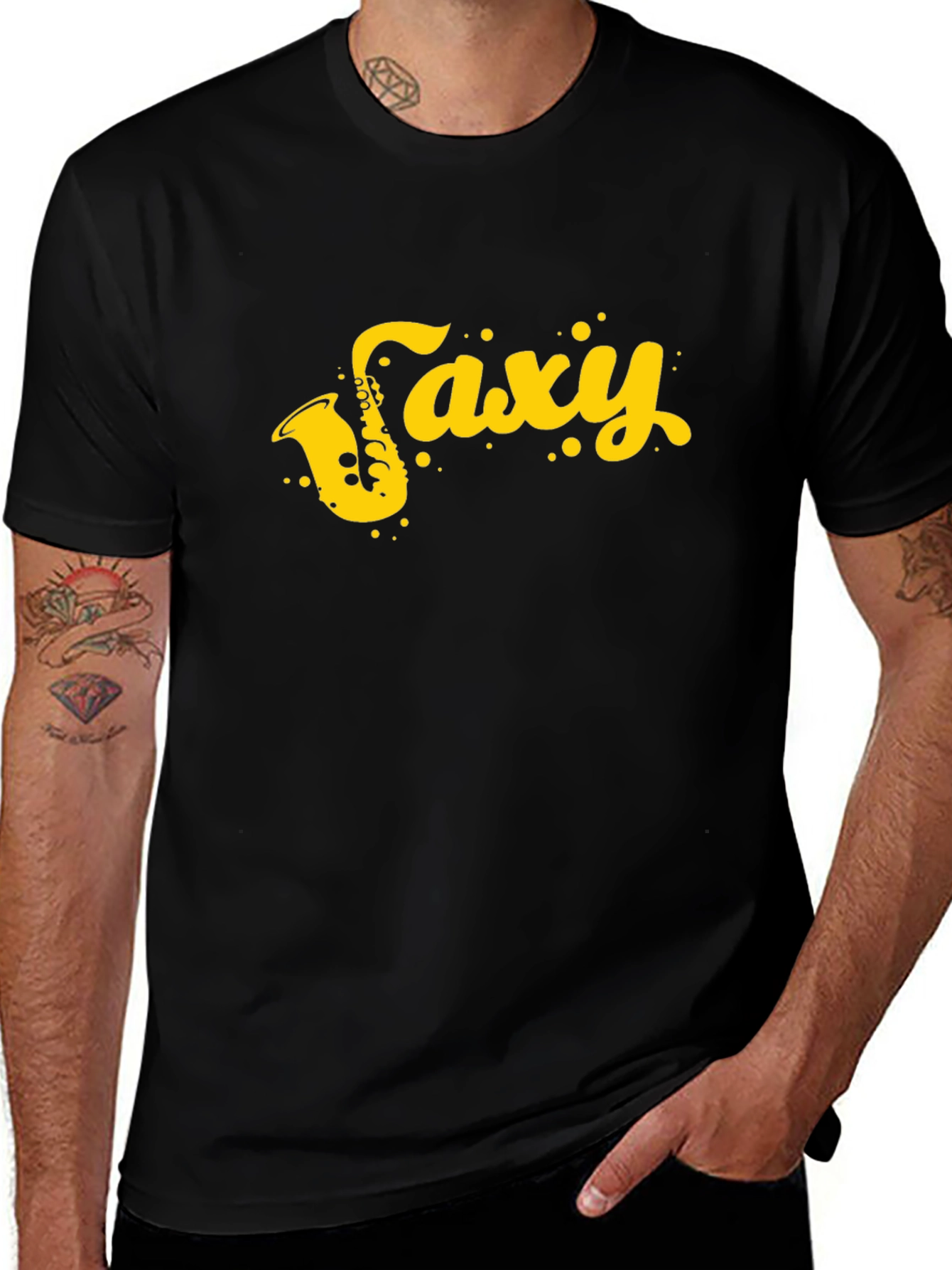 Variant 2 of Saxophone T-Shirt - Black -  Saxy
