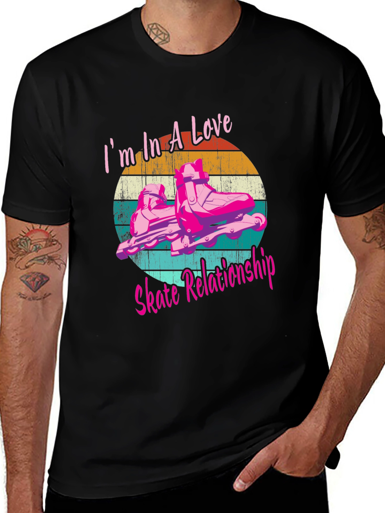 Variant 11 of Love Skate Relationship Black Graphic Tee