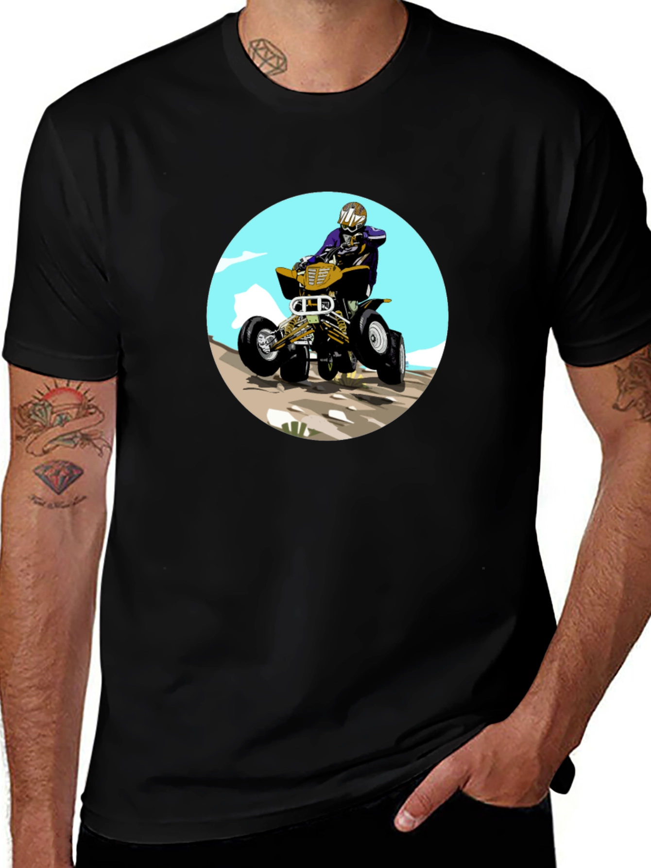 Variant 23 of ATV Rider Graphic Black T-Shirt
