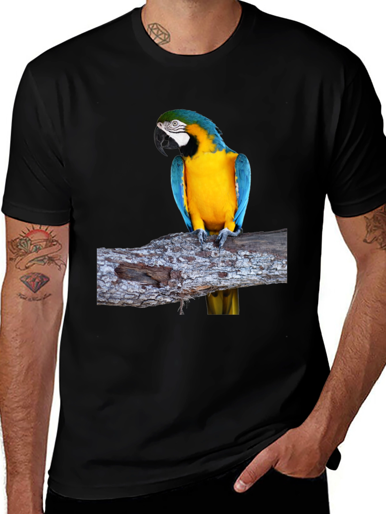 Variant 30 of Blue & Gold Macaw Parrot Graphic Tee