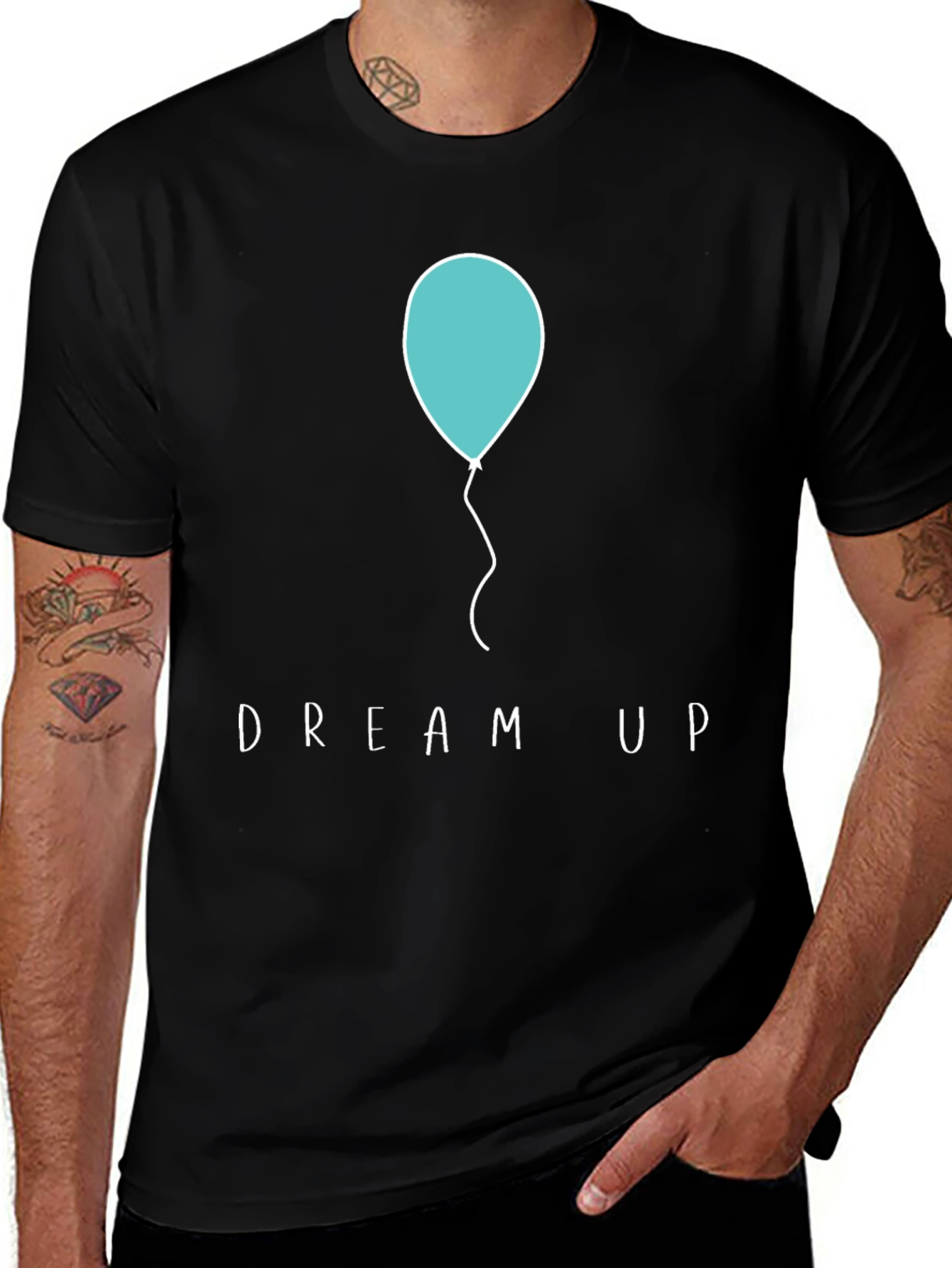 Variant 18 of Dream Up Graphic Tee - Teal Balloon Design