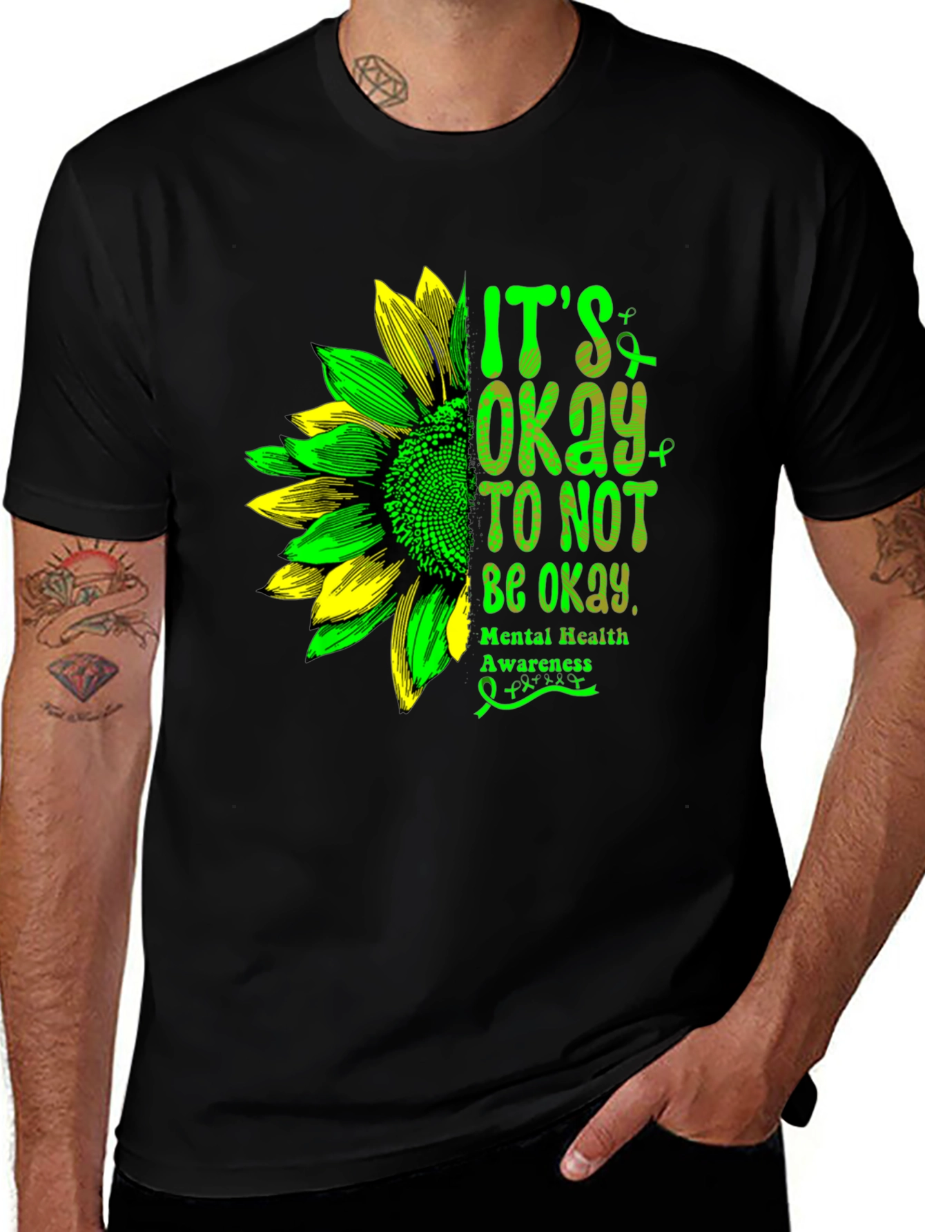 Variant 30 of Mental Health Awareness Sunflower Graphic Tee