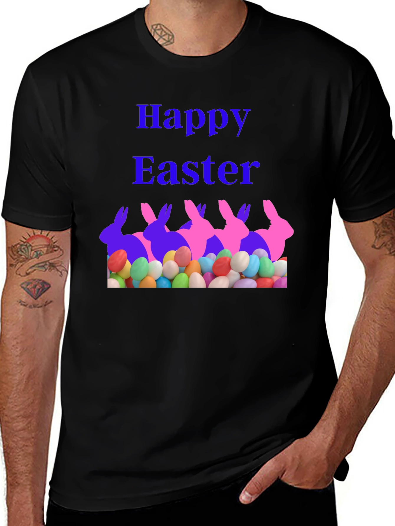 Variant 20 of Happy Easter Bunny Eggs Graphic T-Shirt