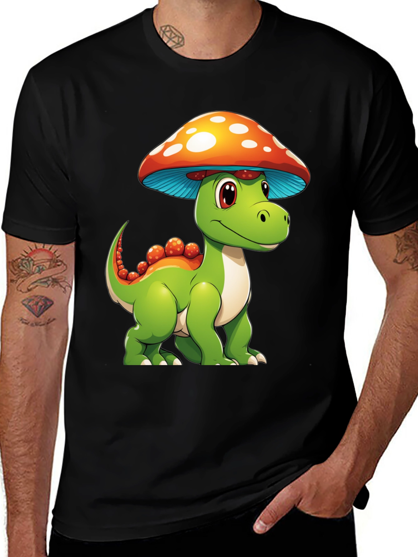 Variant 30 of Dino Mushroom T-Shirt - Cute Cartoon Graphic Tee