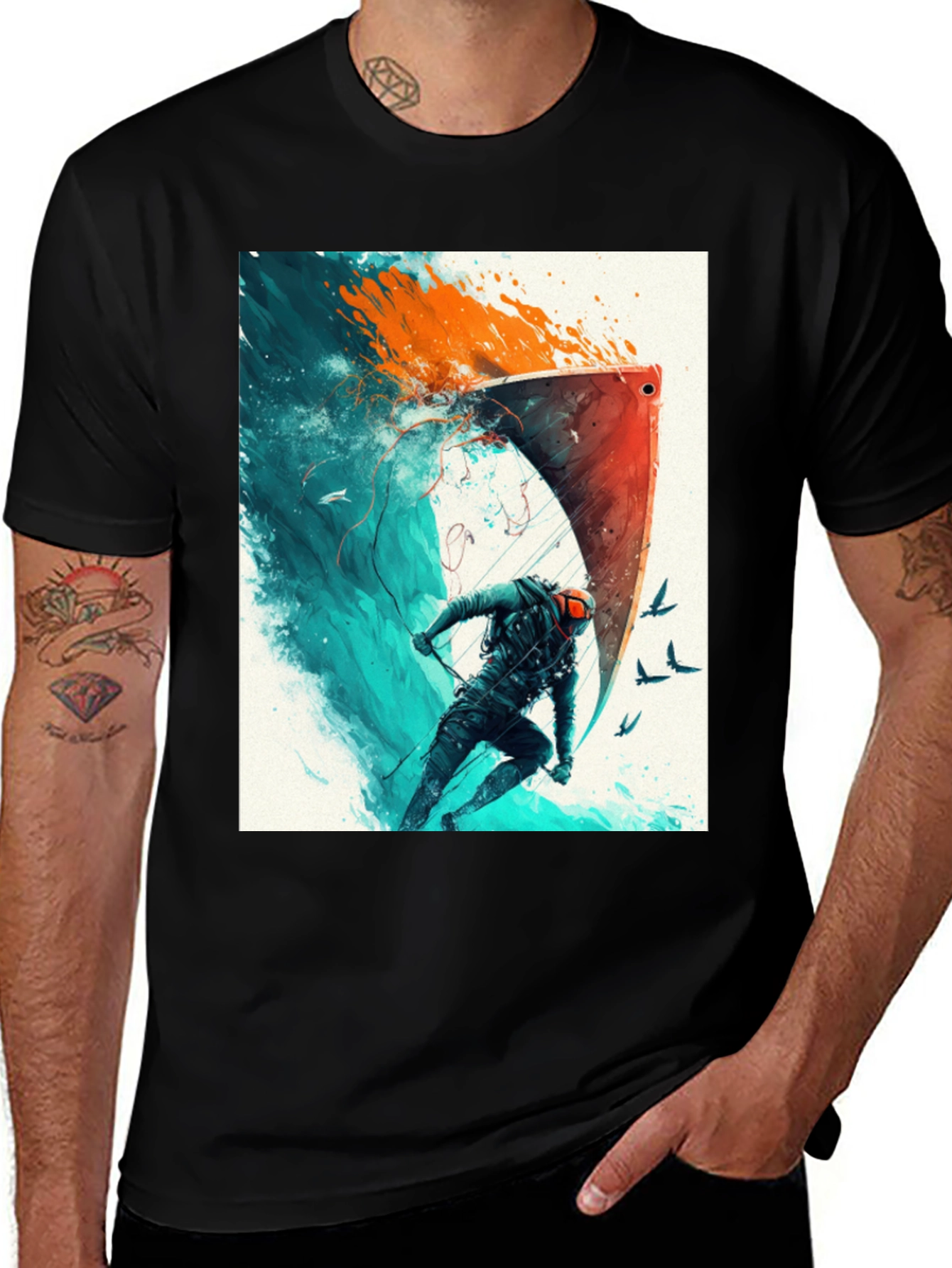 Variant 11 of Epic Watersports Graphic Tee - Black Cotton Blend