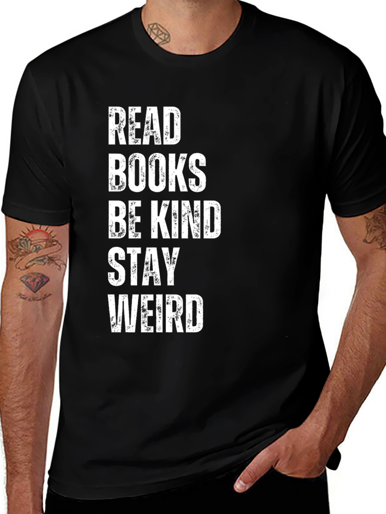Variant 19 of Read Books, Be Kind, Stay Weird T-Shirt