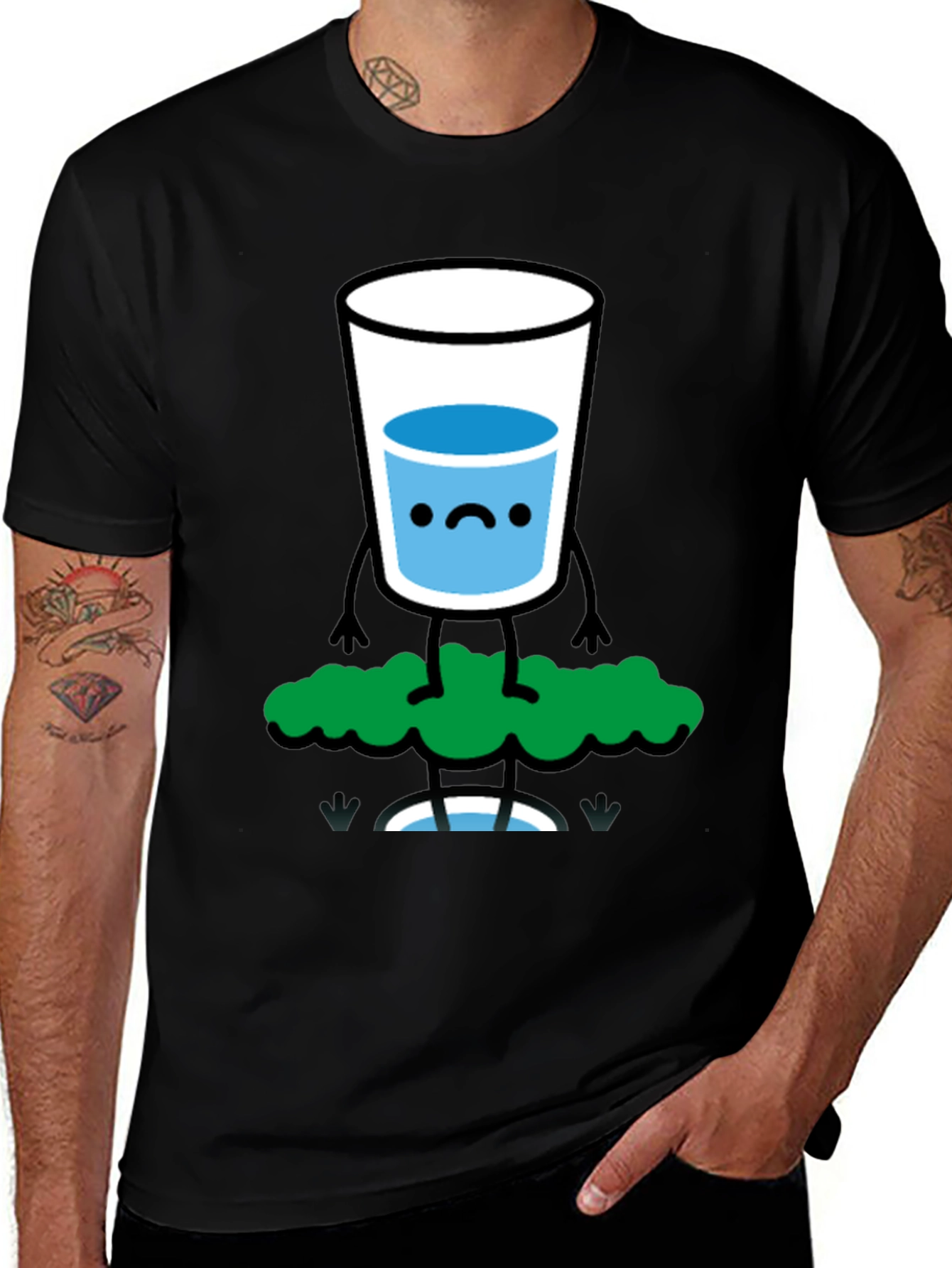 Variant 5 of Sad Water Glass Graphic Print T-Shirt