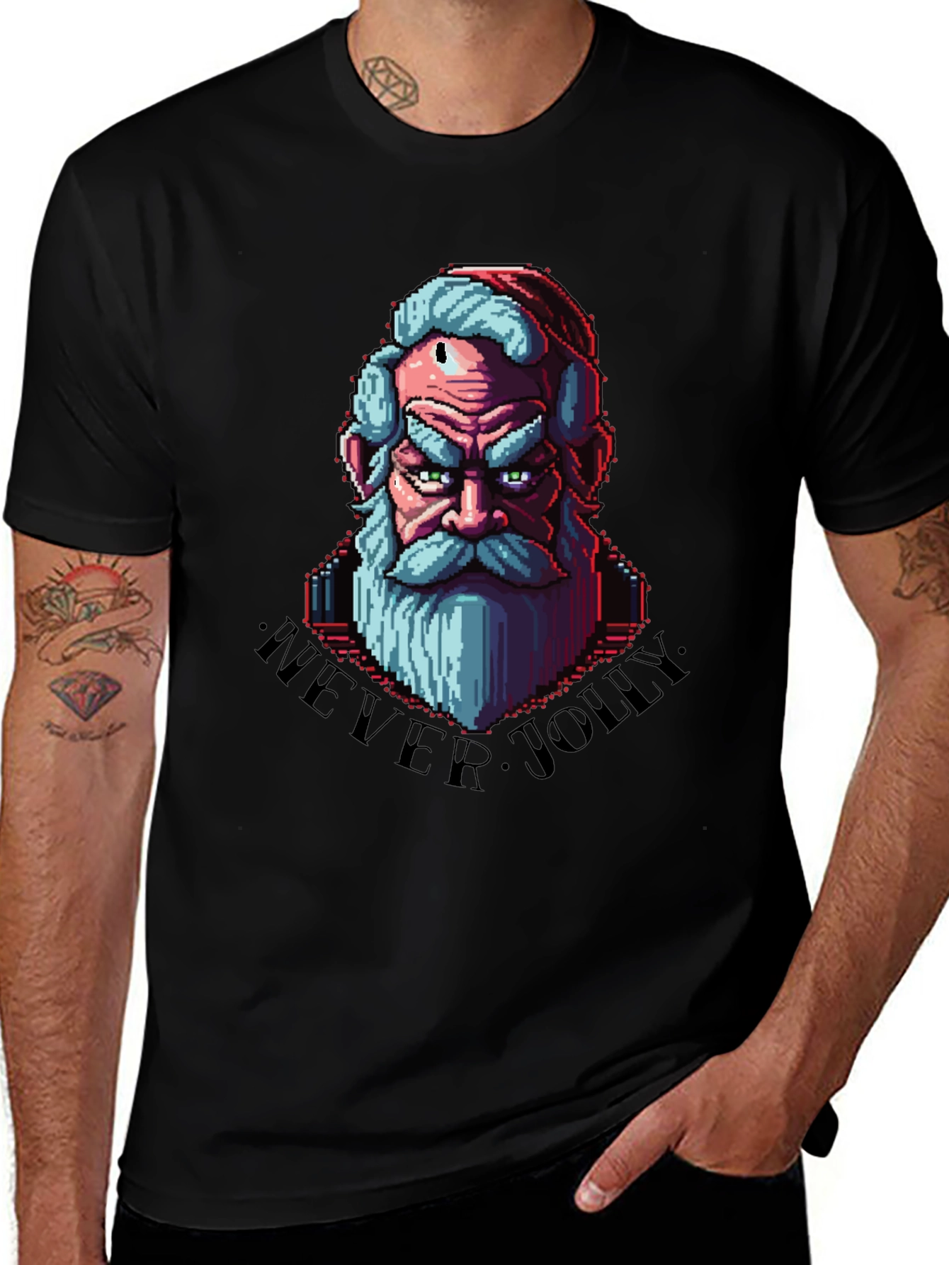 Never Jolly Santa Graphic Tee