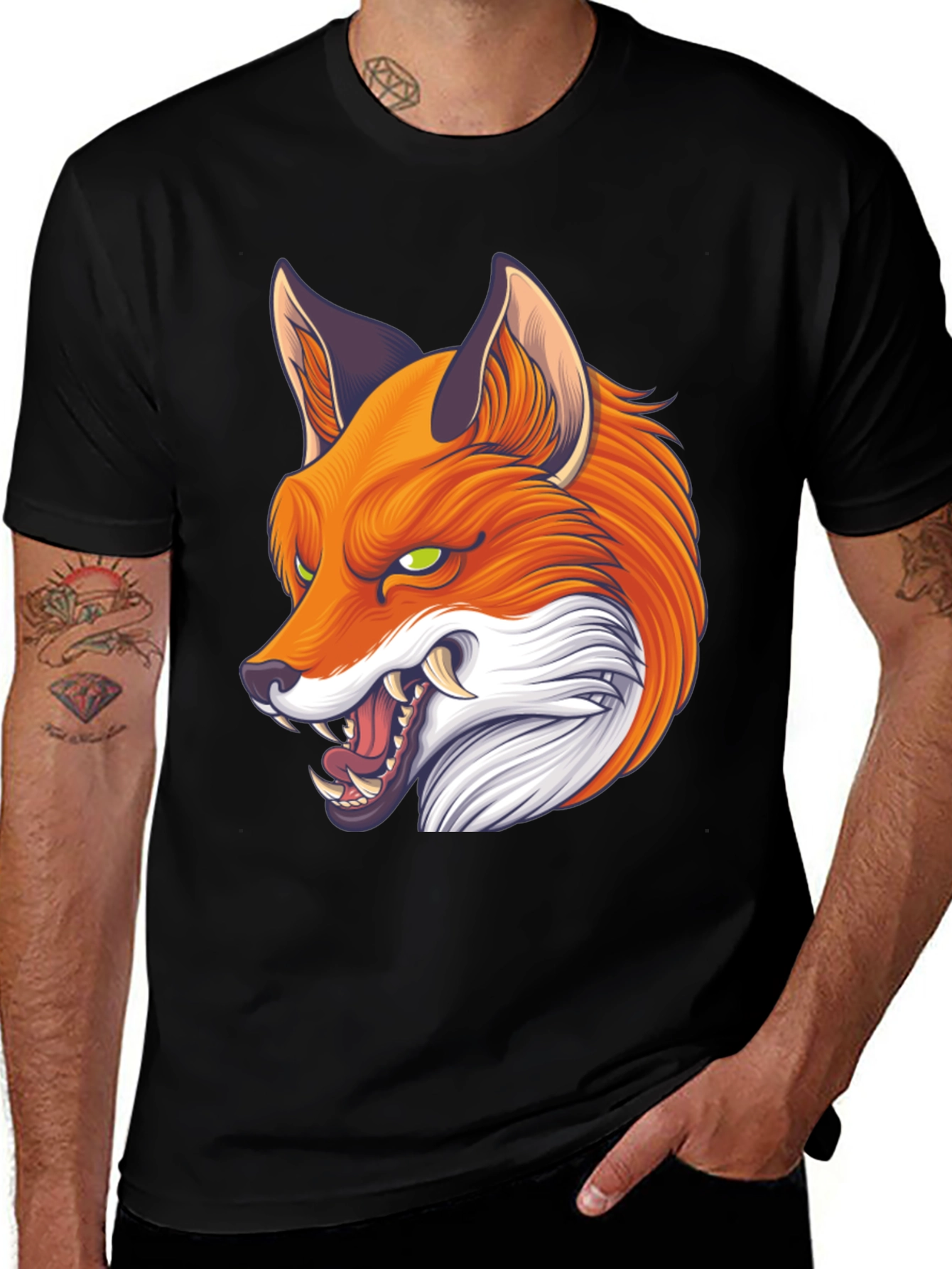 Variant 23 of Fierce Fox Graphic Tee - Bold Animal Print