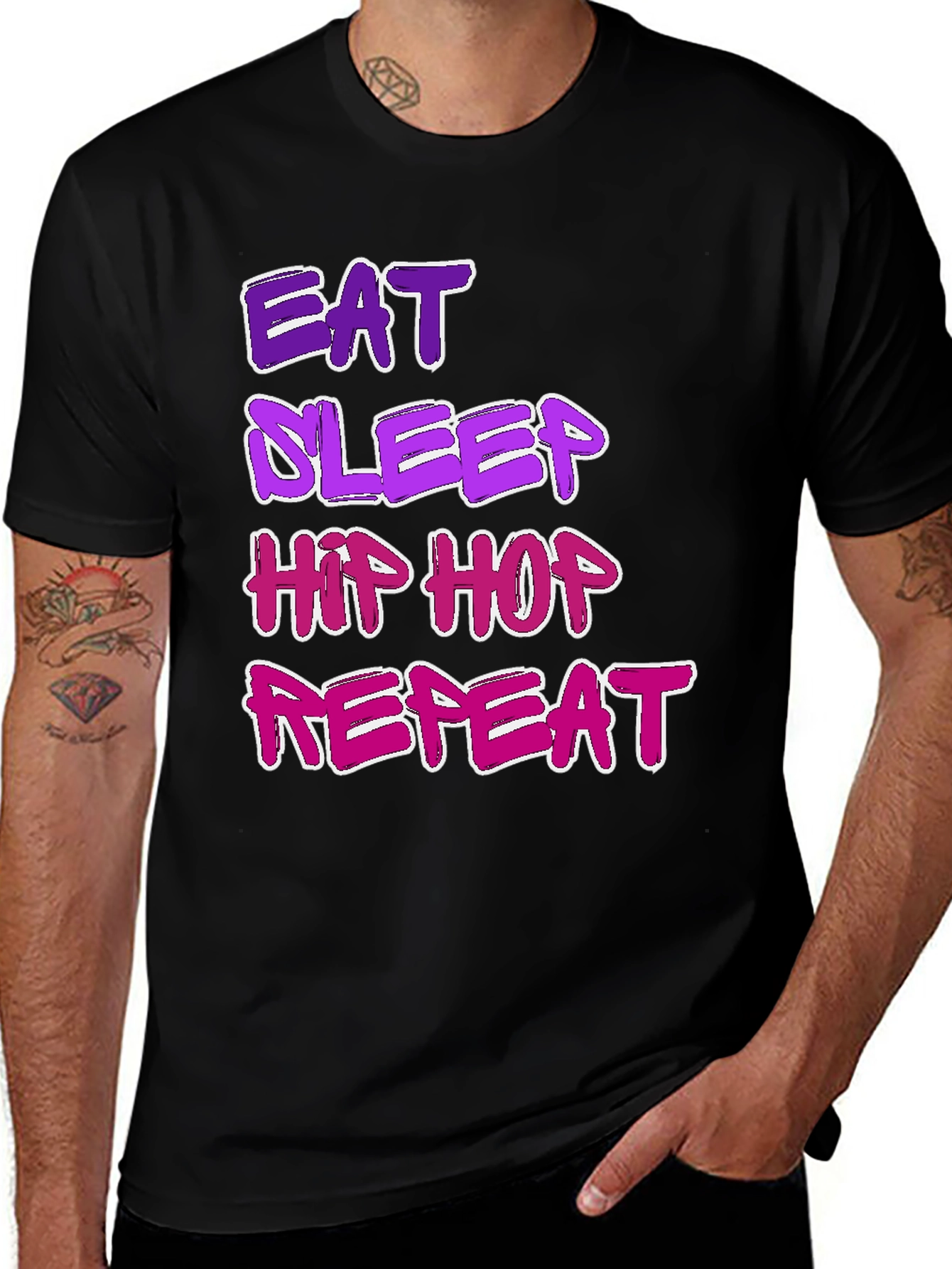 Variant 12 of Eat Sleep Hip Hop Repeat Graphic Tee