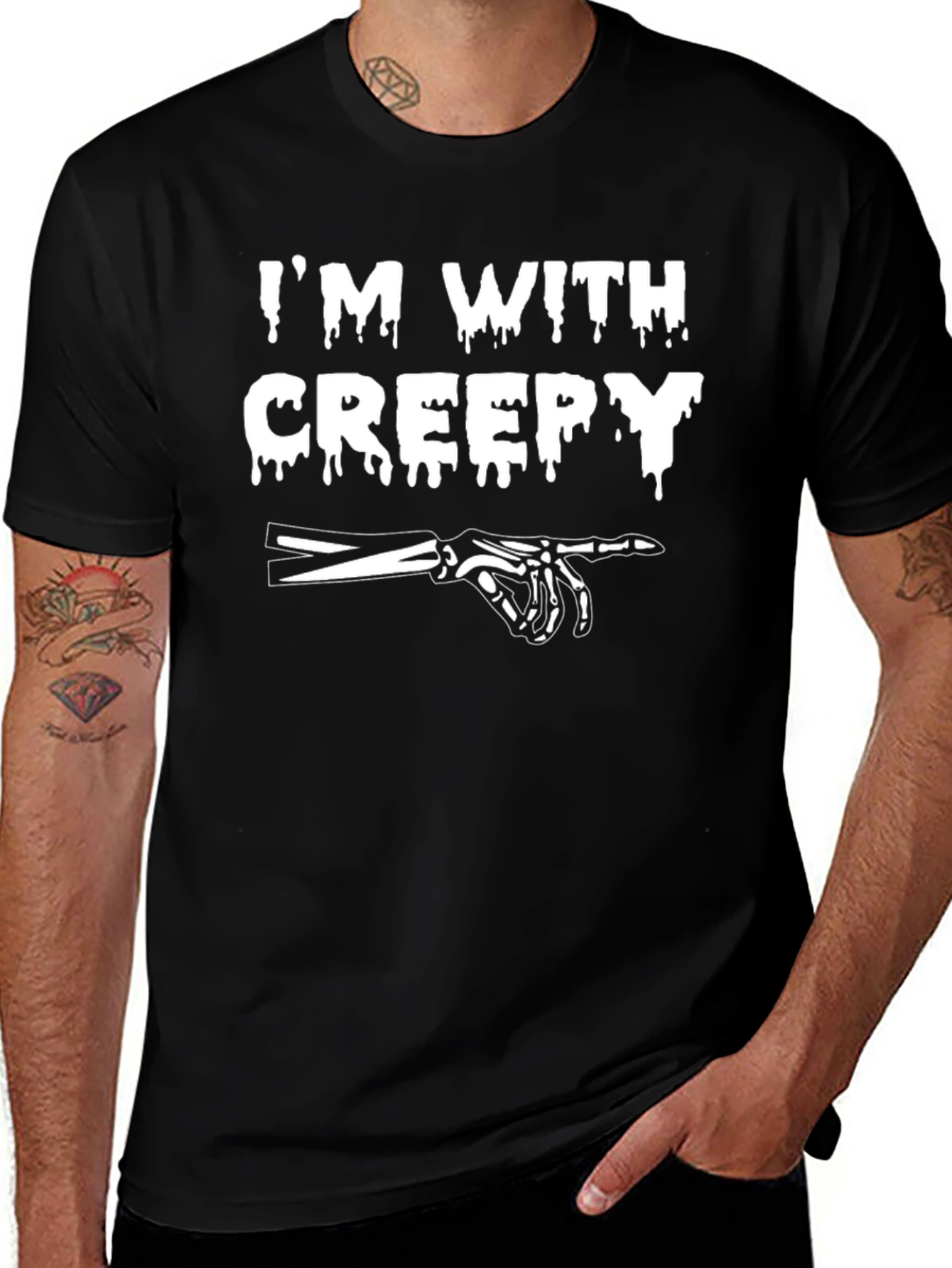 Variant 8 of I'm With Creepy Halloween T-Shirt