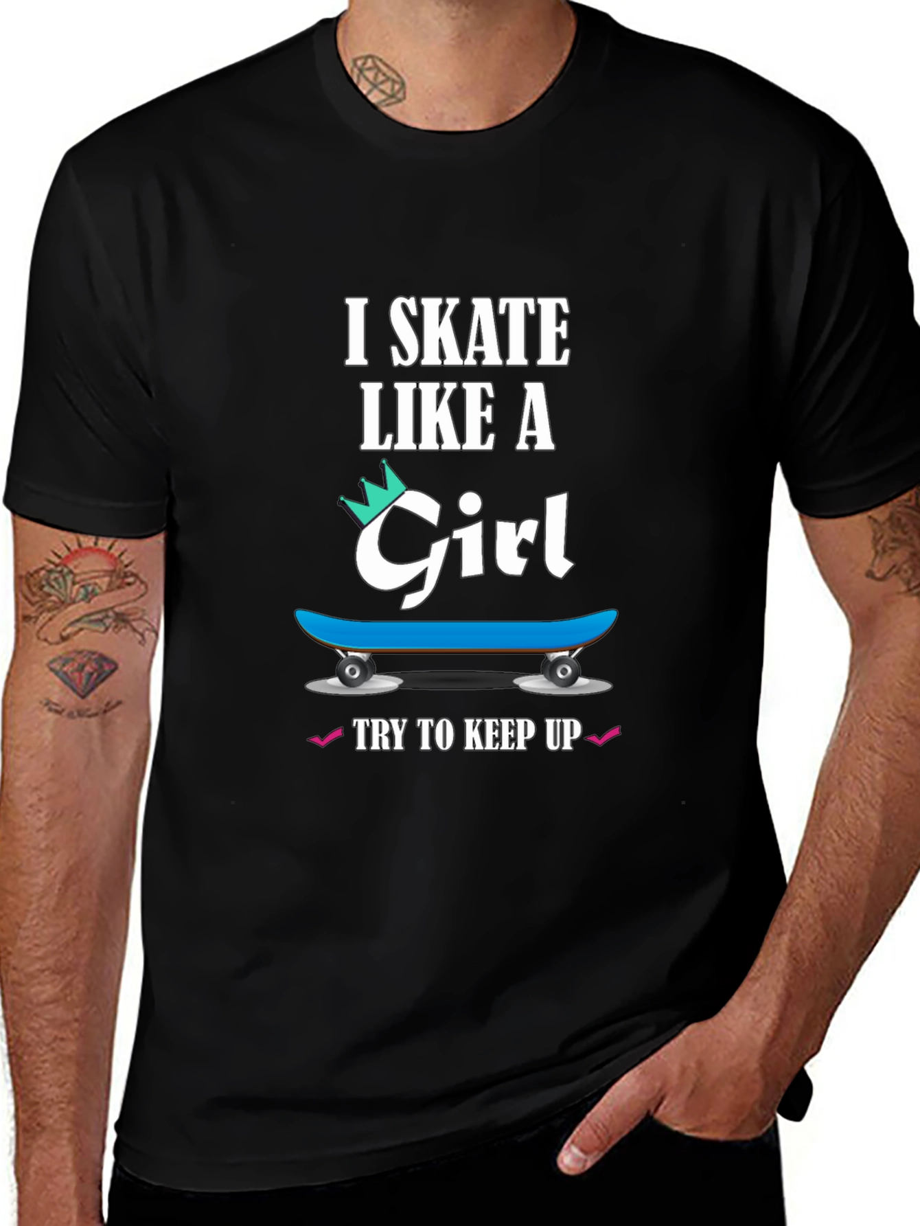 Variant 18 of I Skate Like a Girl T-Shirt - Skater Gift