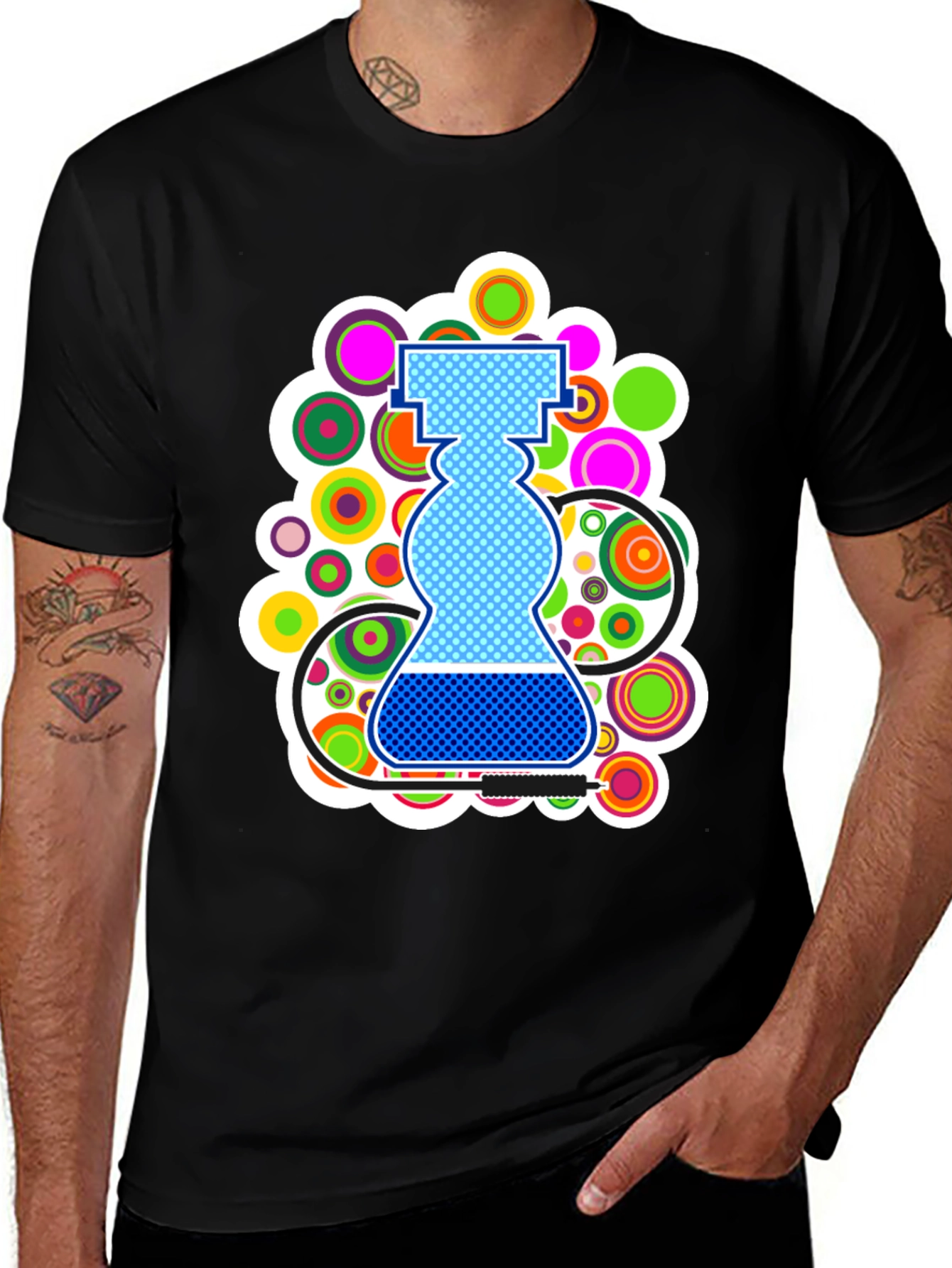 Funky Science T-Shirt: Colorful Flask Design