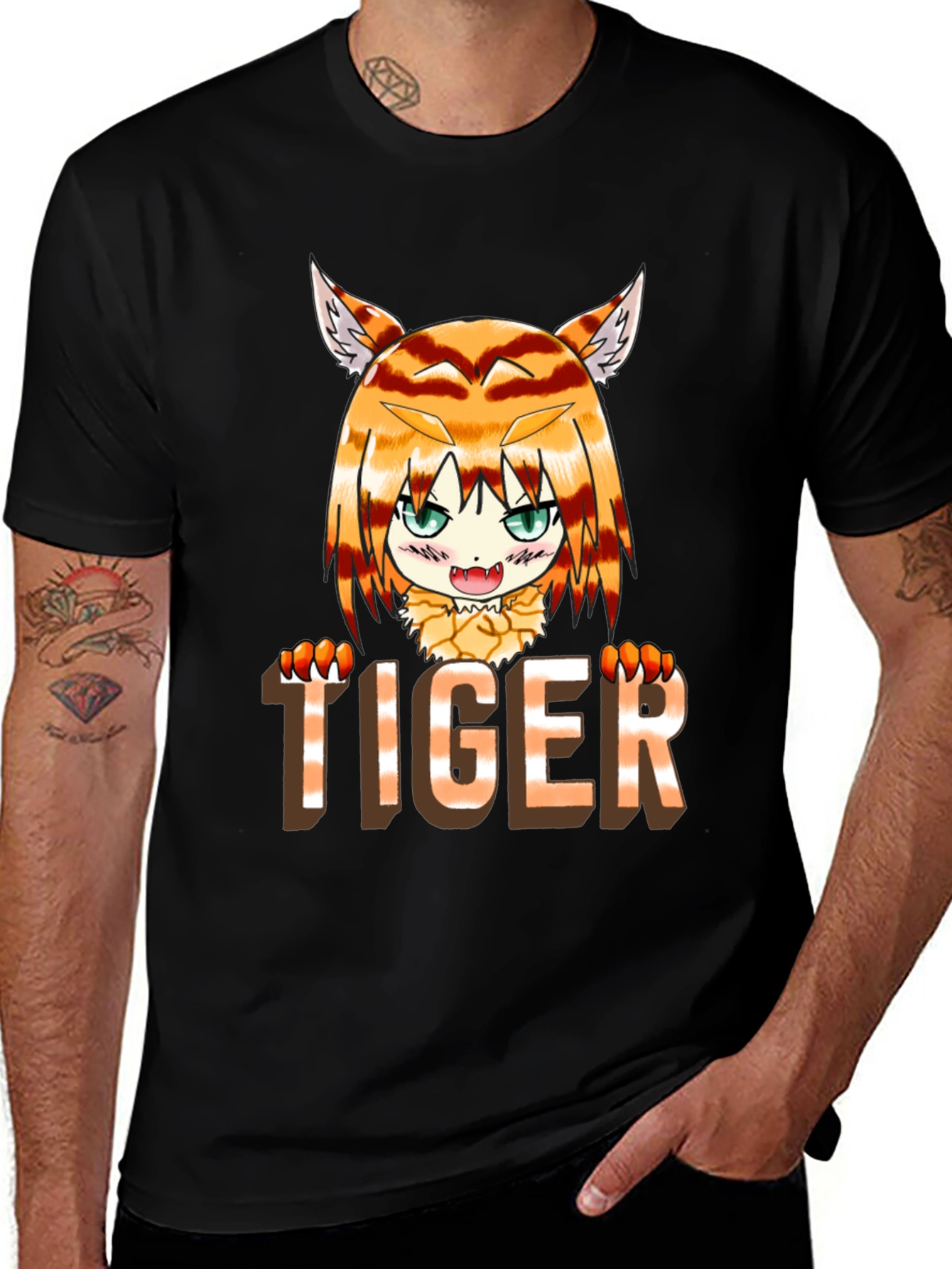 Variant 15 of Anime Tiger Graphic Tee - Fun Casual Wear