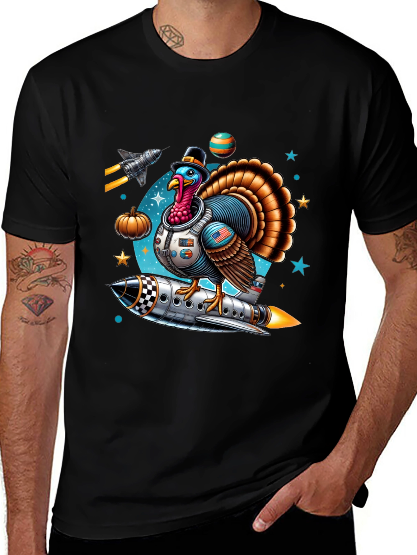 Thanksgiving Turkey Astronaut T-Shirt