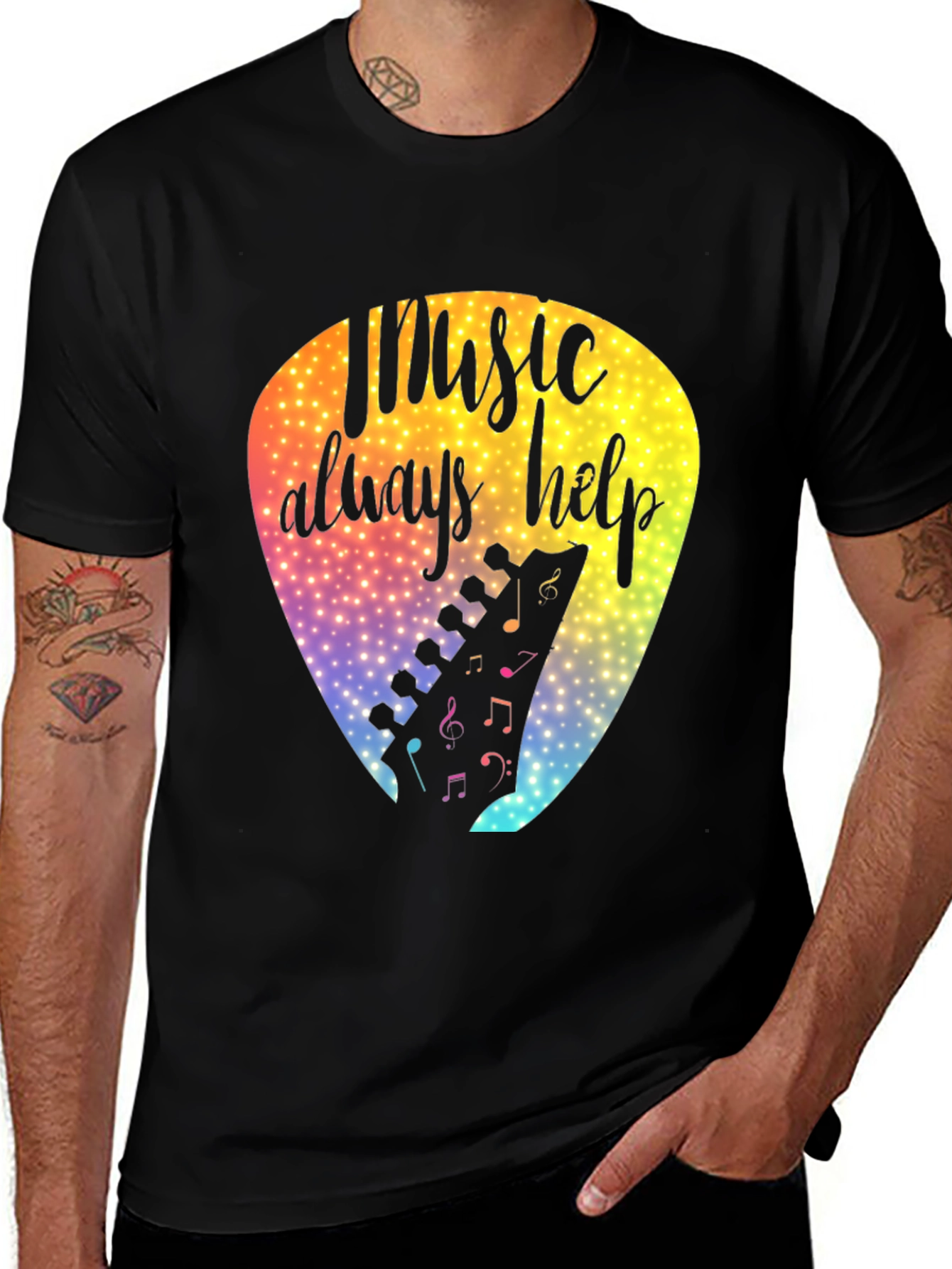 Variant 10 of Music Always Helps Graphic Tee