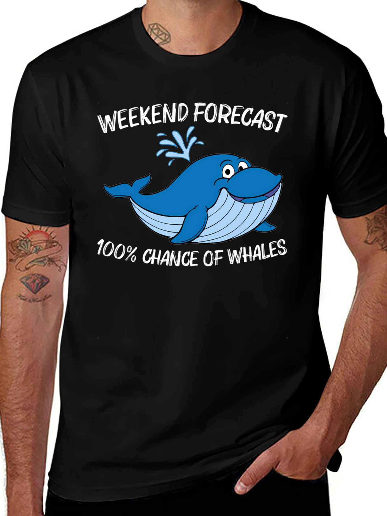 Variant 6 of Weekend Forecast Whale Graphic T-Shirt