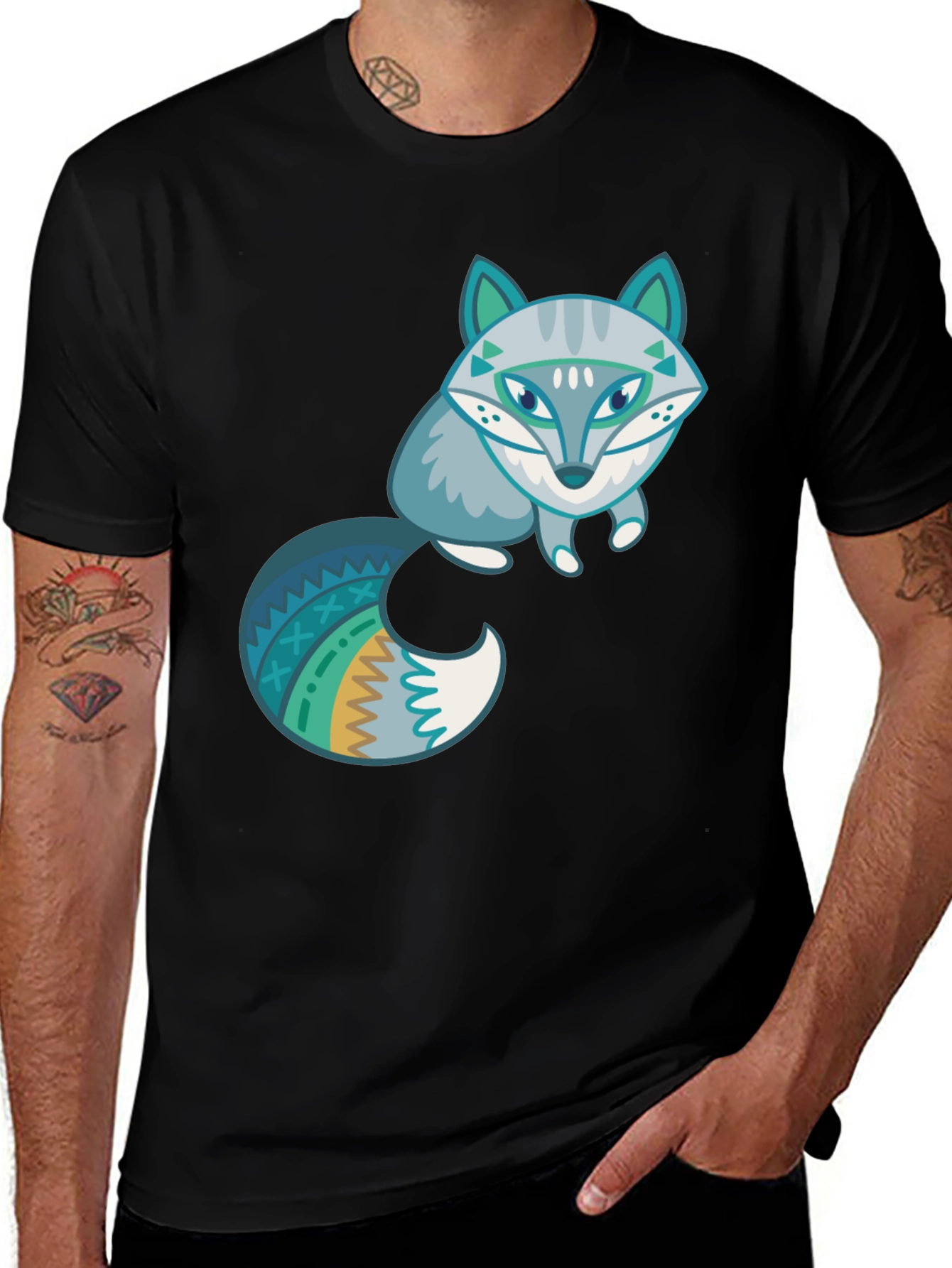 Variant 14 of Fox Graphic Tee - Stylish Men's Black T-Shirt